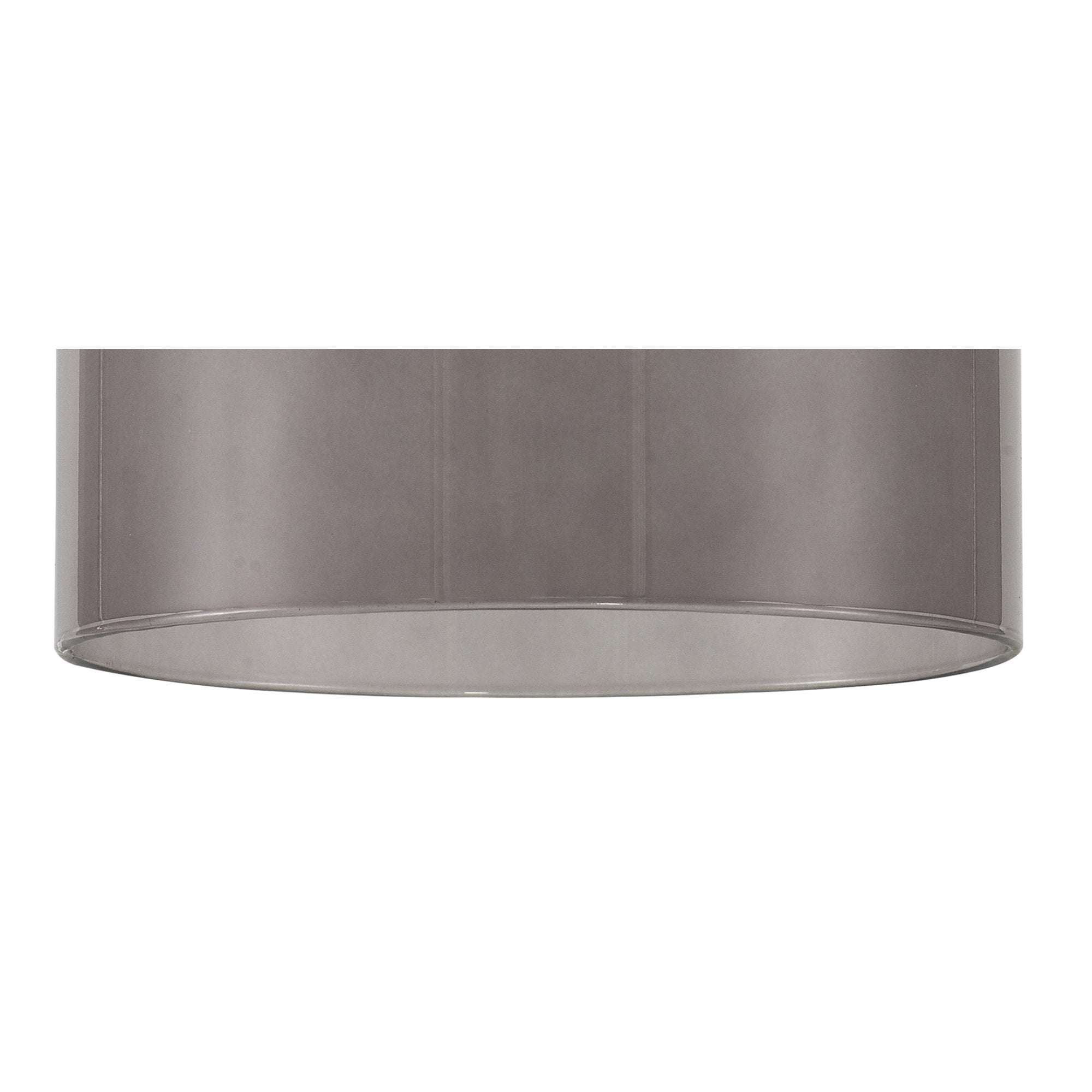 Fabula Tamworth 3 Light Telescopic Semi Flush - Short Cylinder Shades - French Gold & Smoked Glass
