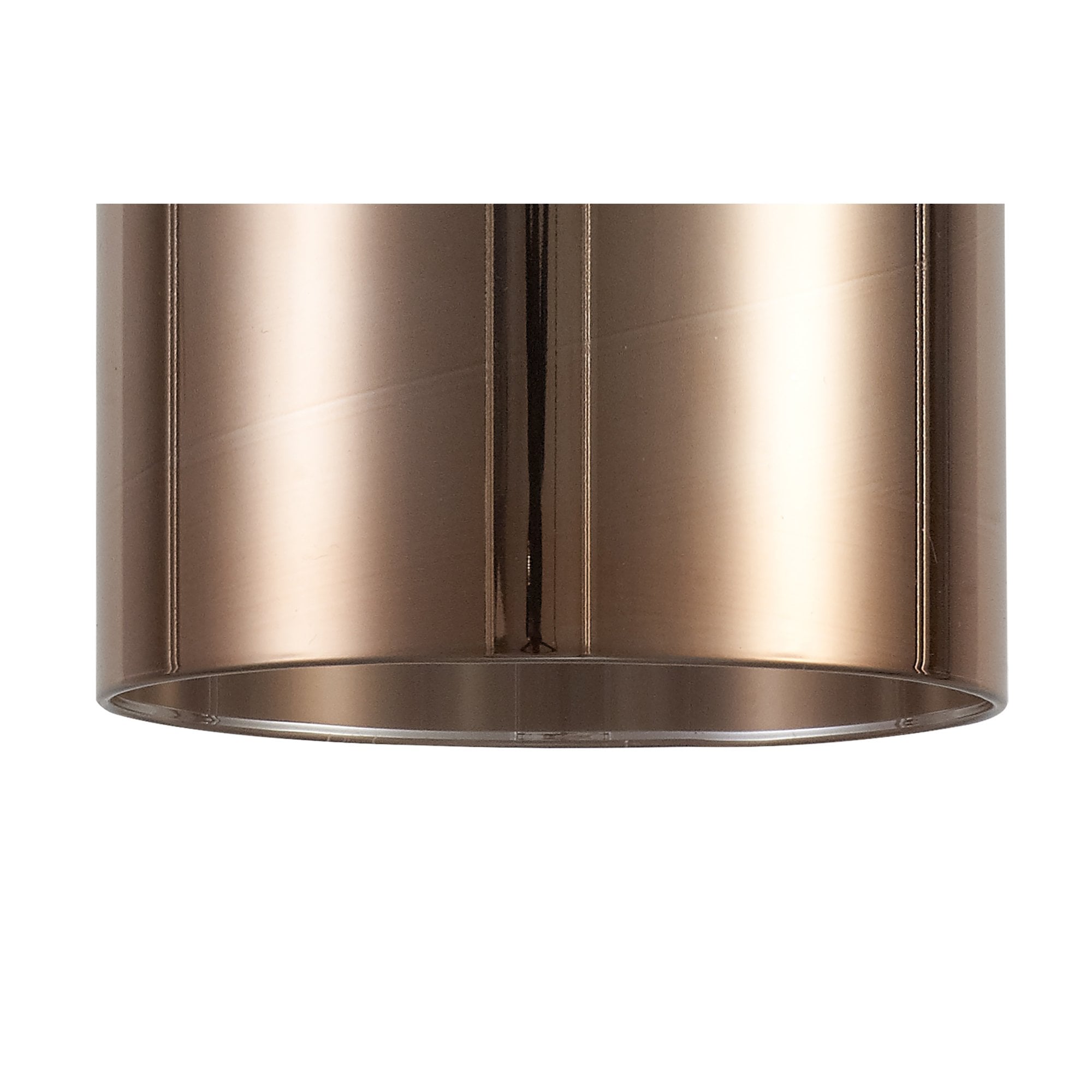 Fabula Tamworth 5 Light Telescopic Semi Flush - Tall Cylinder Shades - French Gold & Copper Glass