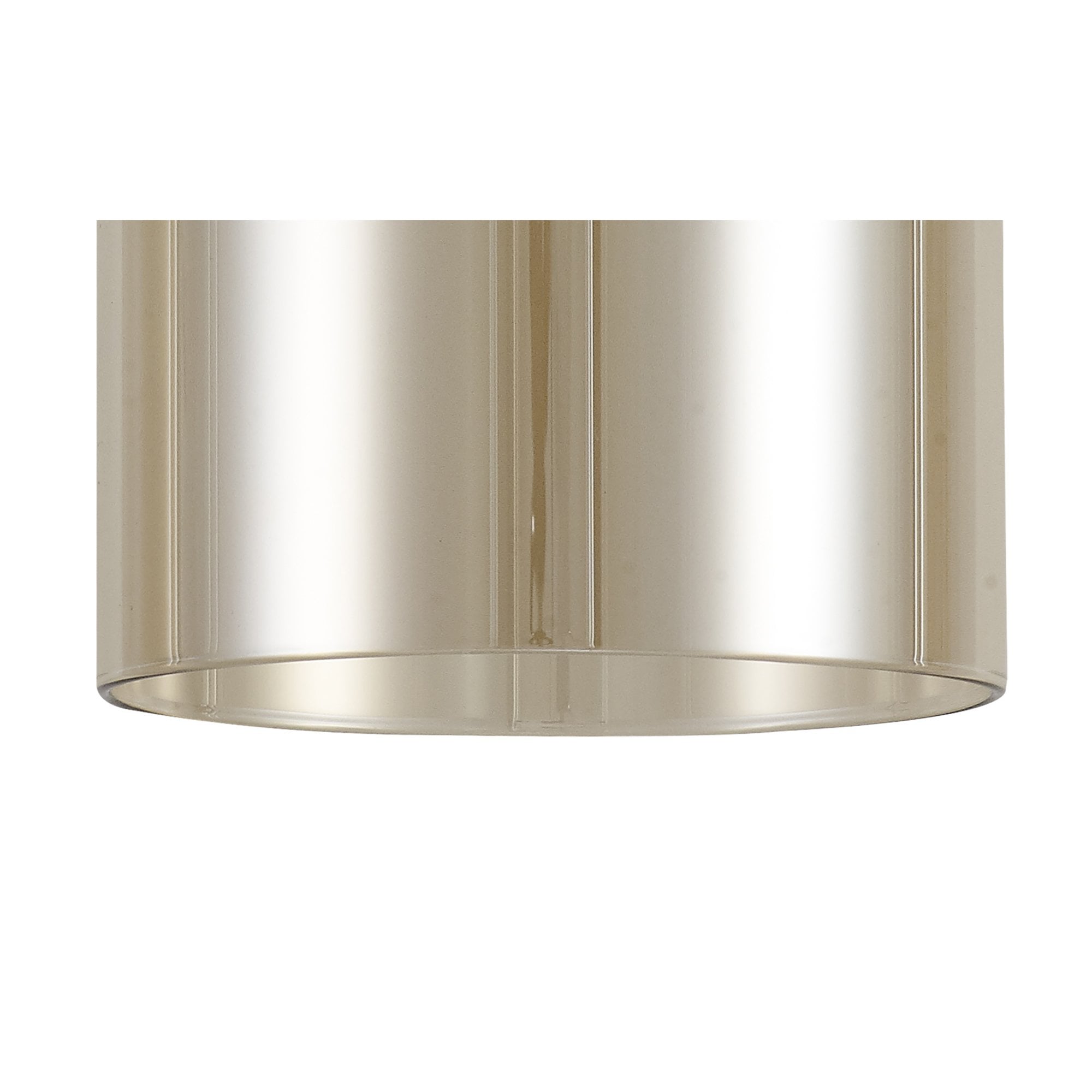 Fabula Tamworth 5 Light Telescopic Semi Flush - Tall Cylinder Shades - French Gold & Cognac Glass