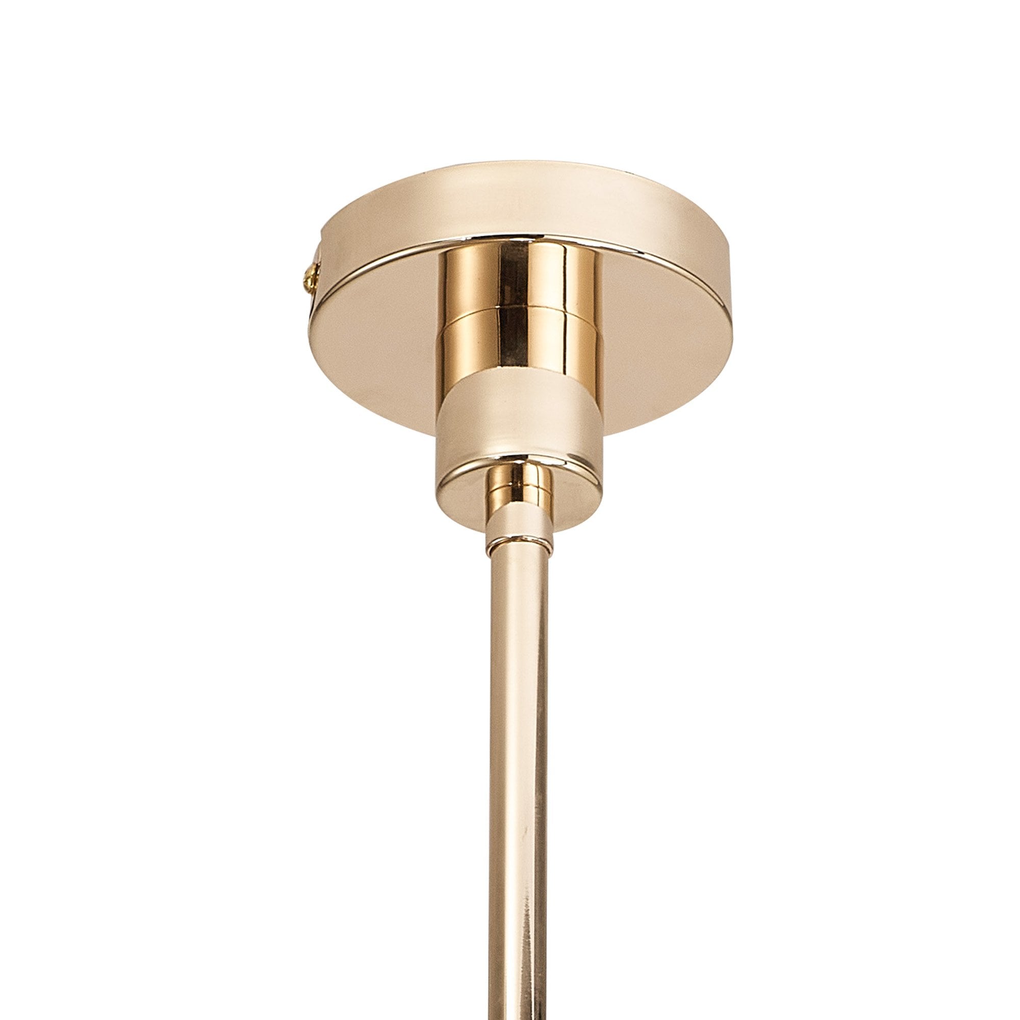 Fabula Tamworth 5 Light Telescopic Semi Flush - Tall Cylinder Shades - French Gold & Cognac Glass