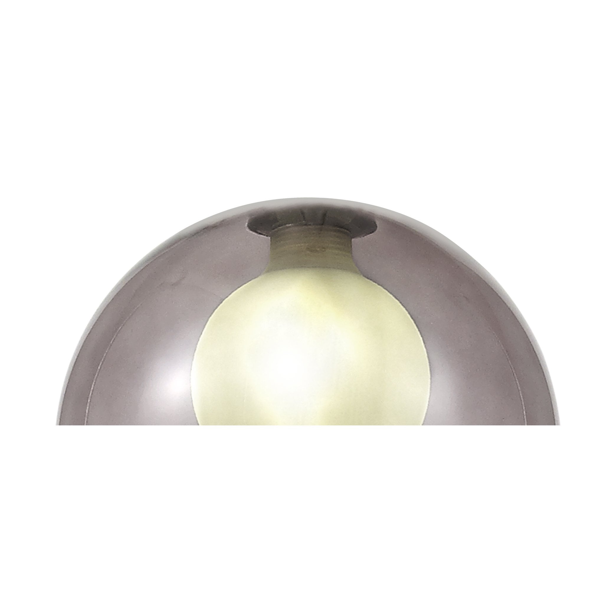 Fabula Tamworth 8 Light Telescopic Semi Flush - Round Shades with Inner Frosted Globes - French Gold, Smoked & Frosted Glass