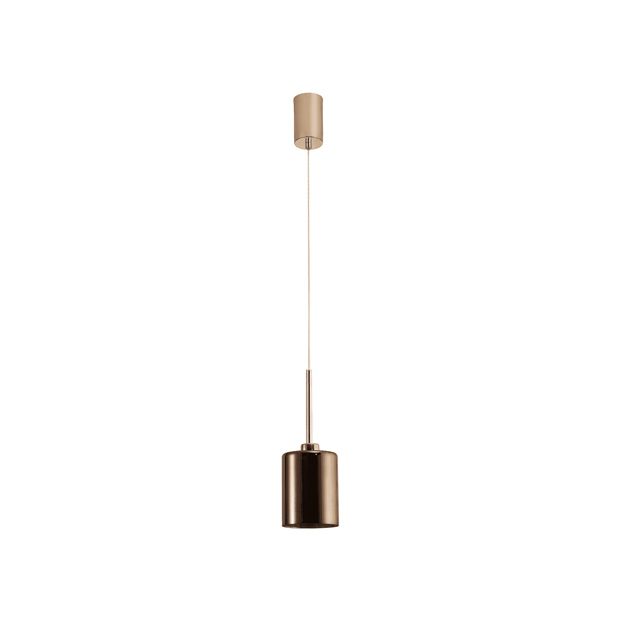 Fabula Tamworth Single Pendant - Medium Cylinder Shade - French Gold & Copper Glass