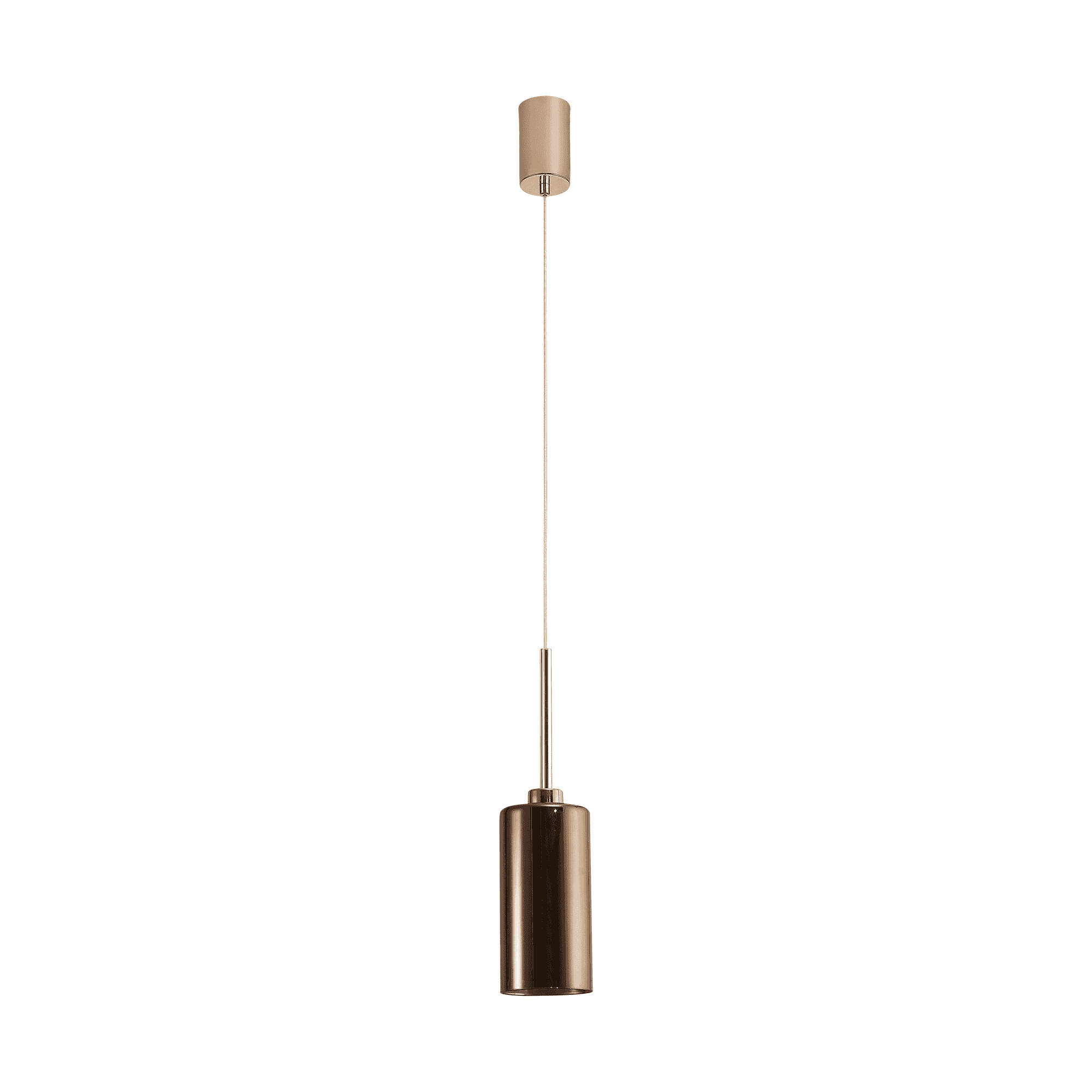 Fabula Tamworth Single Pendant - Tall Cylinder Shade - French Gold & Copper Glass