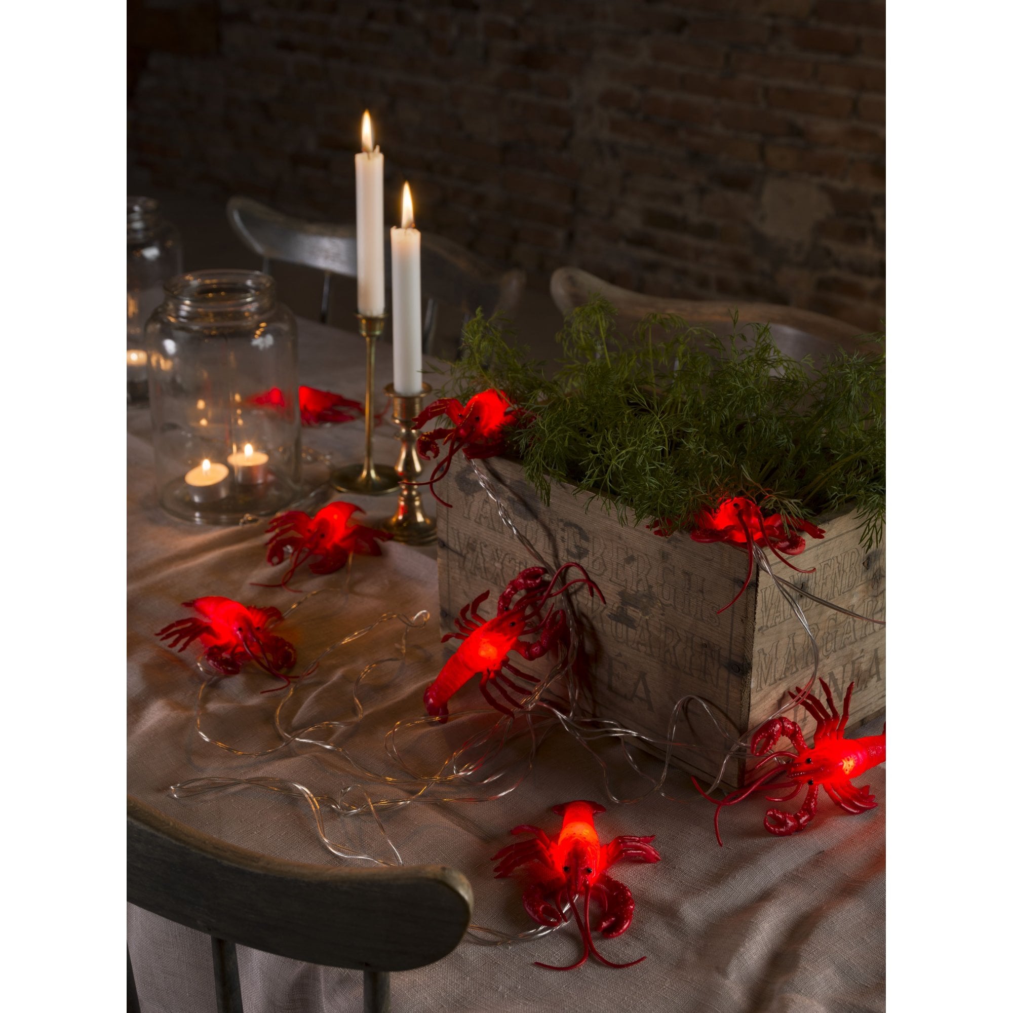 Konstsmide Festoon 7m Decorative Light Set - 8 LED Crayfish - Battery Operated