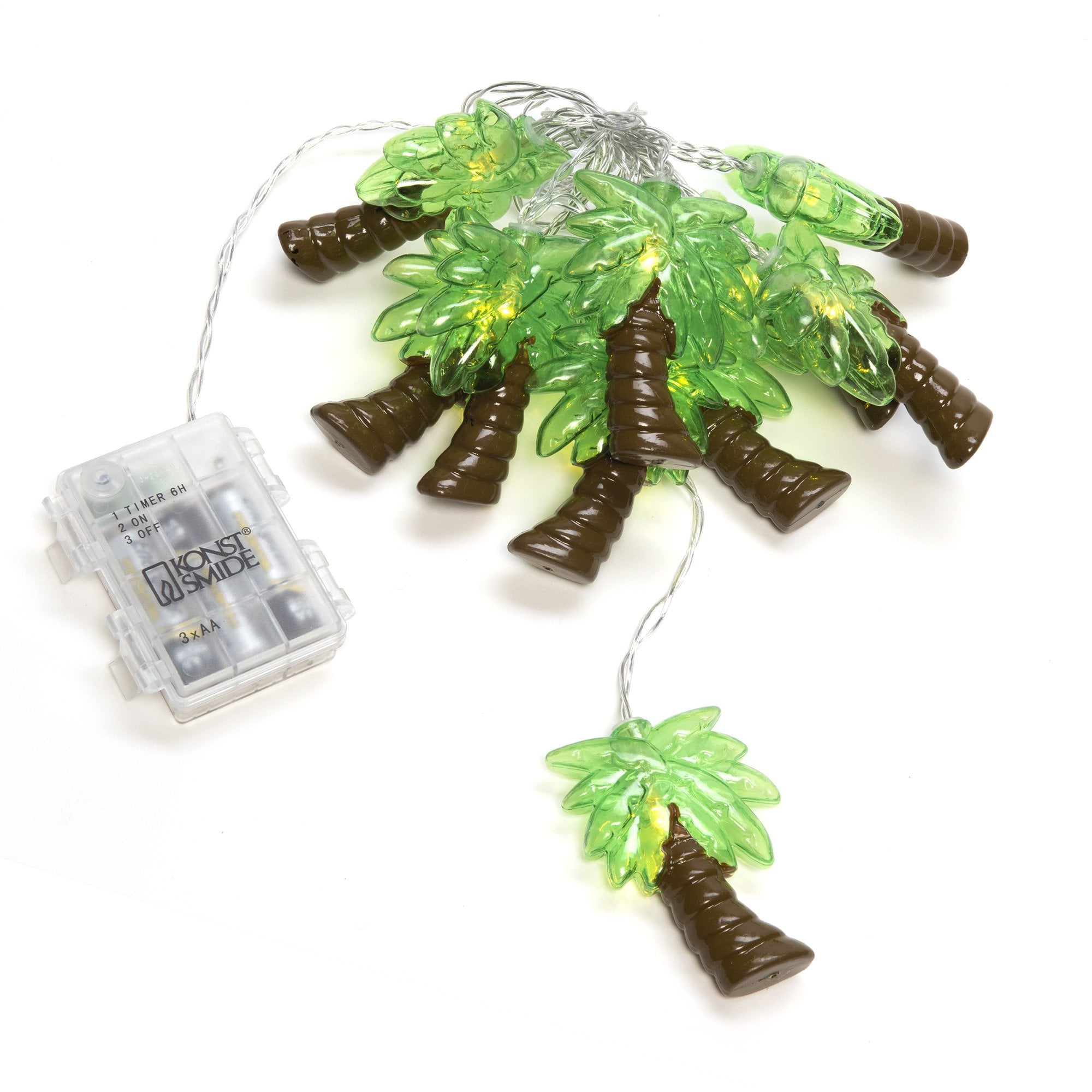 Konstsmide Festoon 1.8m Decorative Light Set - 10 LED Palm Trees - Battery Operated