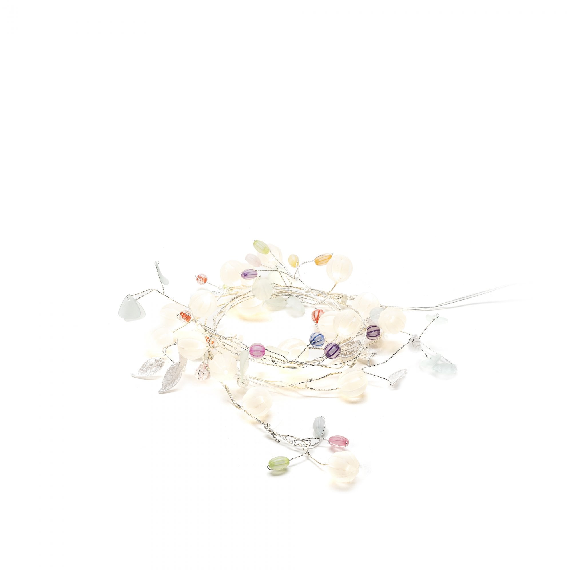 Konstsmide Festoon 1.5m Decorative Light Set - 20 LED Berries - Green Leaves - Battery Operated