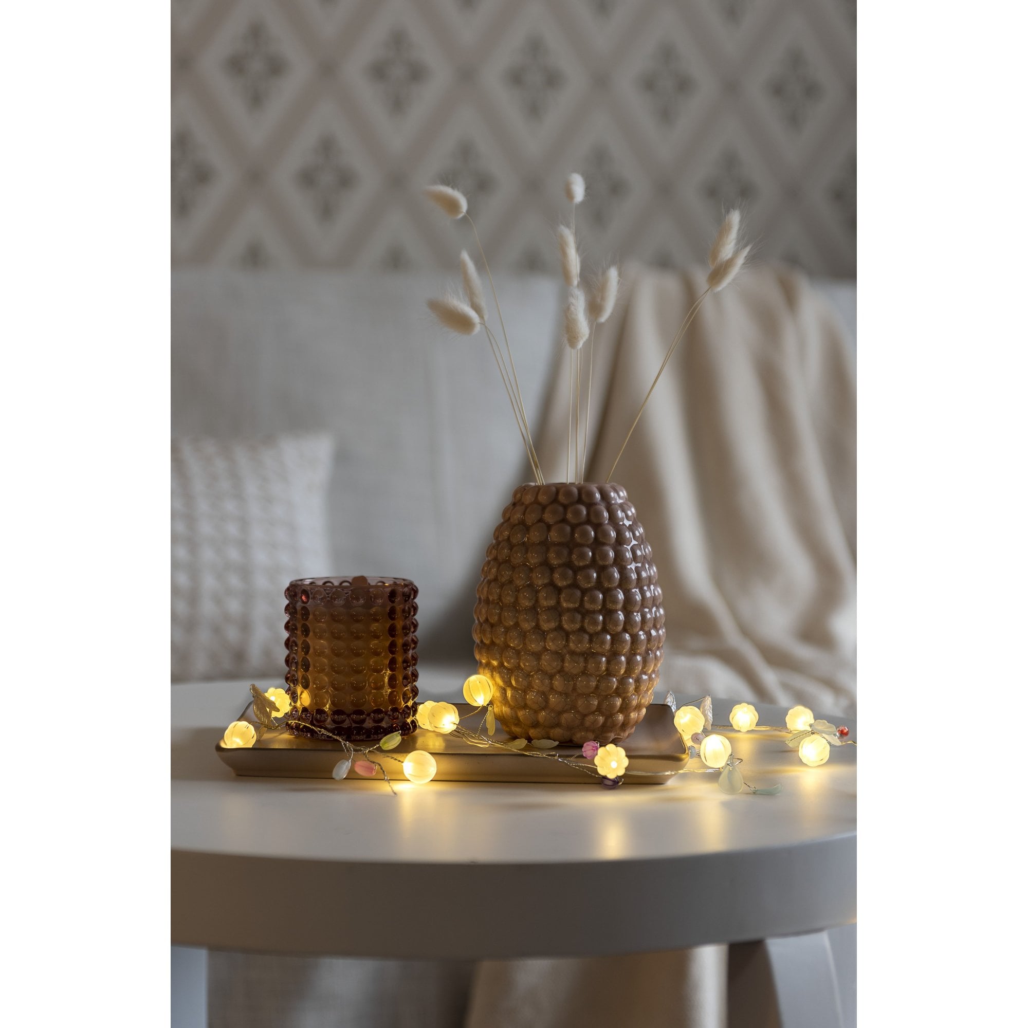 Konstsmide Festoon 1.5m Decorative Light Set - 20 LED Berries - Green Leaves - Battery Operated
