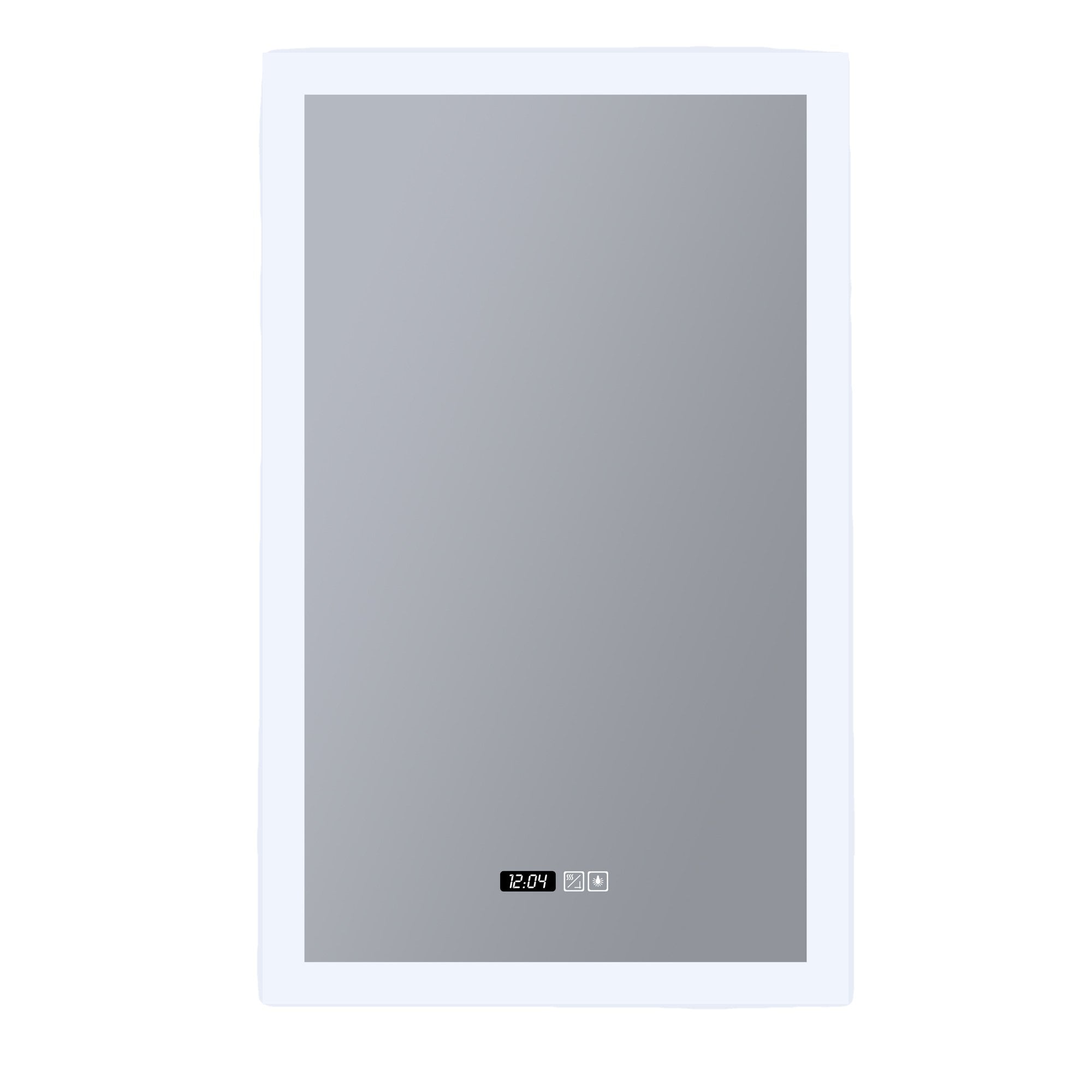 Searchlight Rectangle Bathroom Mirror - Digital Clock & Demister Pad