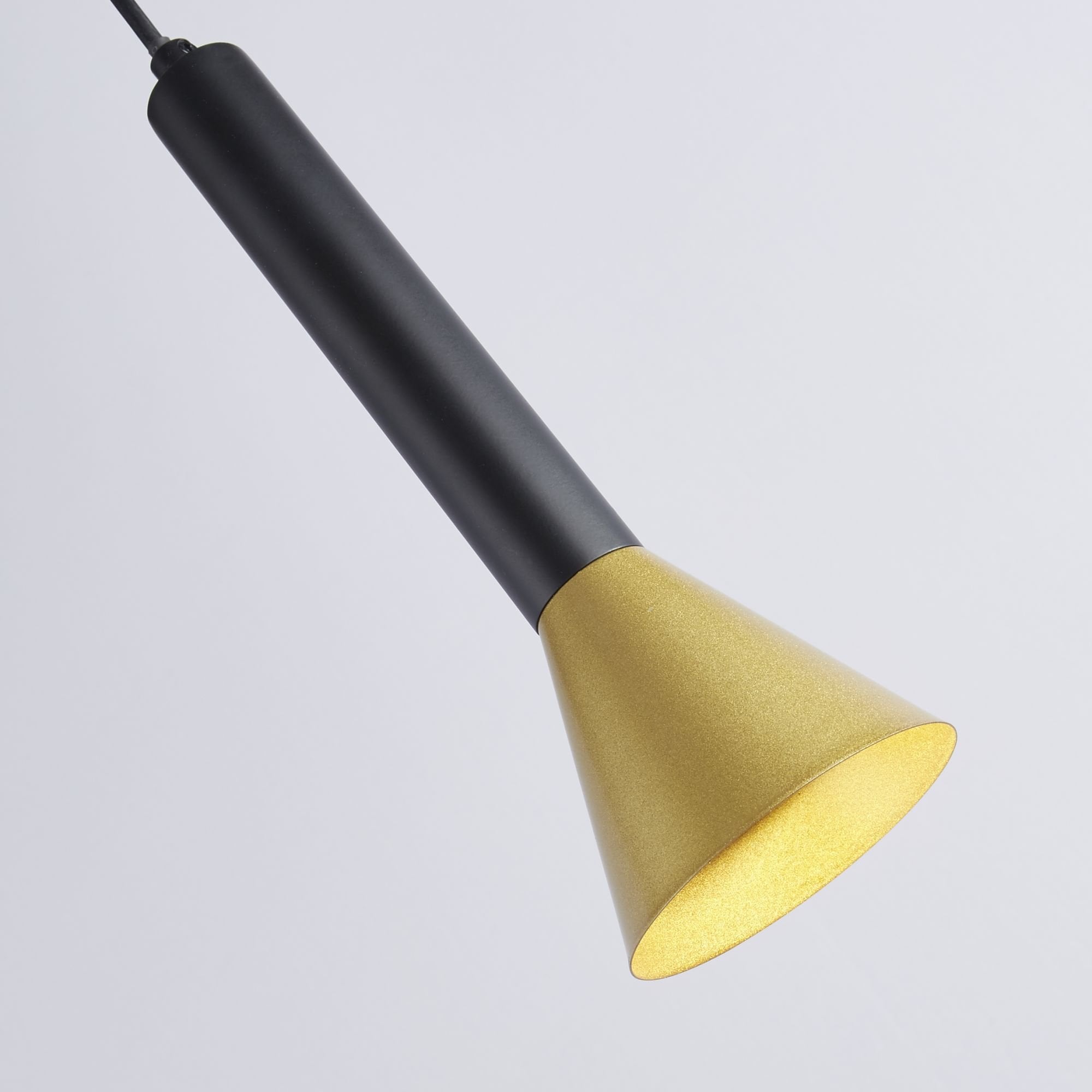 Searchlight Sinclair 4 Light Bar Pendant - Black & Gold Metal