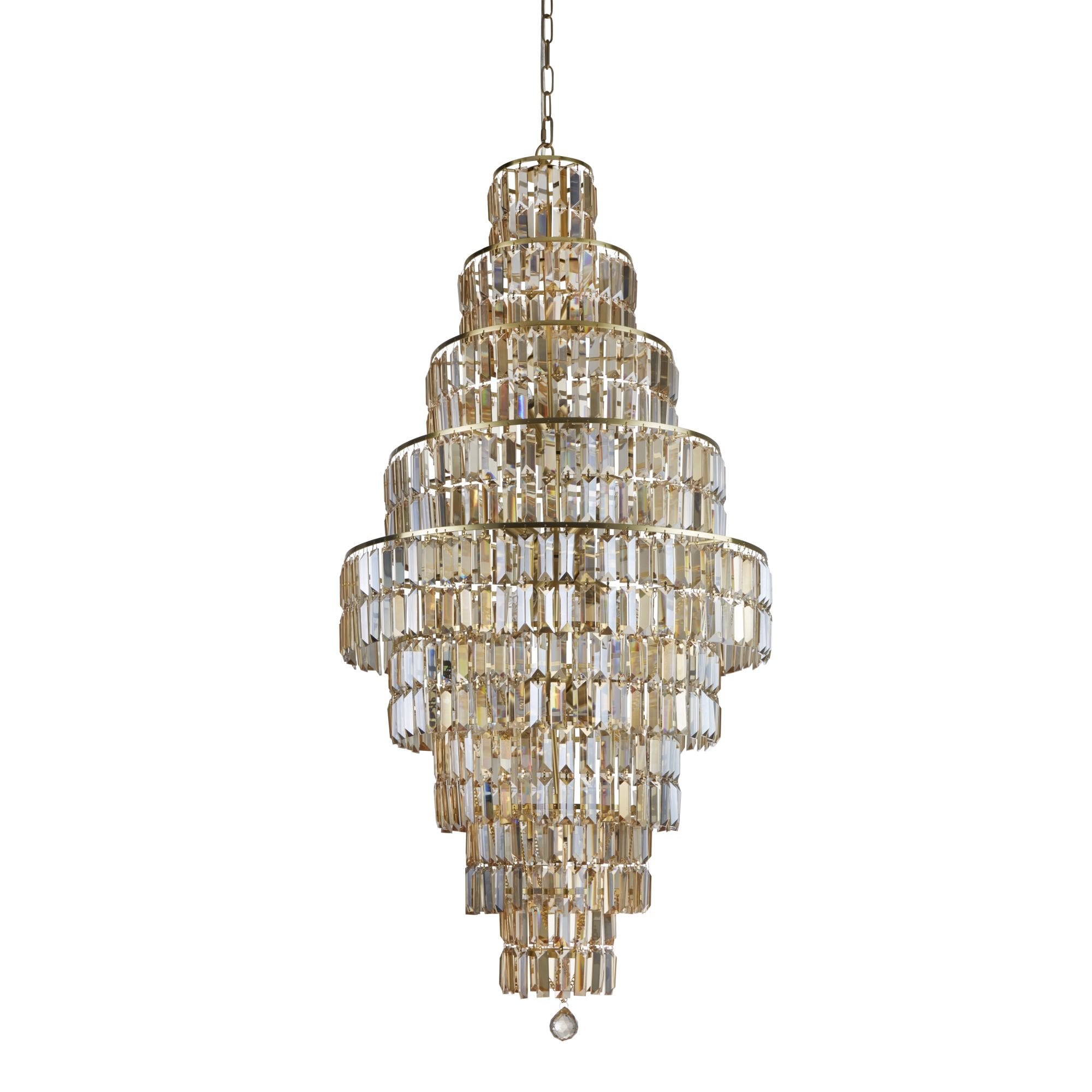 Searchlight Edith 13 Light Chandelier - Satin Brass & Champagne Glass