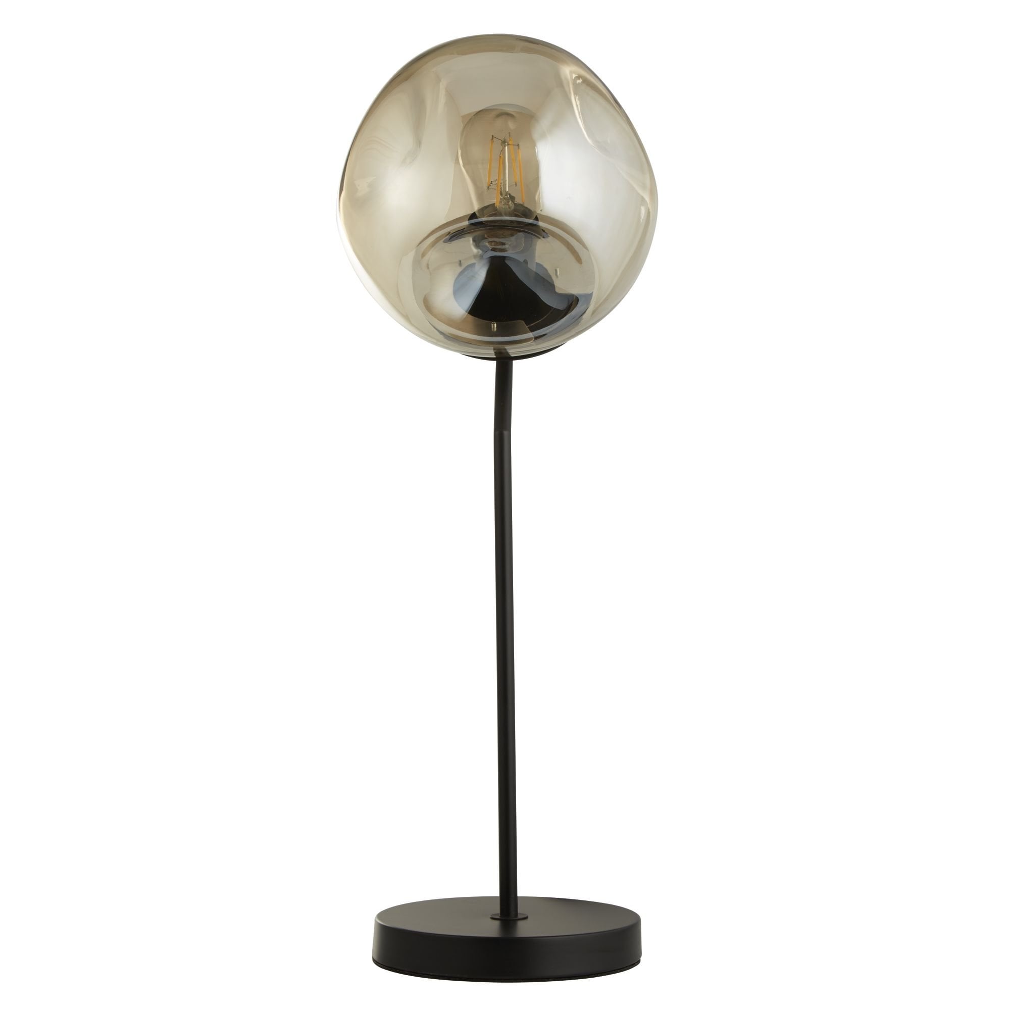 Searchlight Phoebe Table Lamp - Black Metal & Champagne Phoebeed Glass