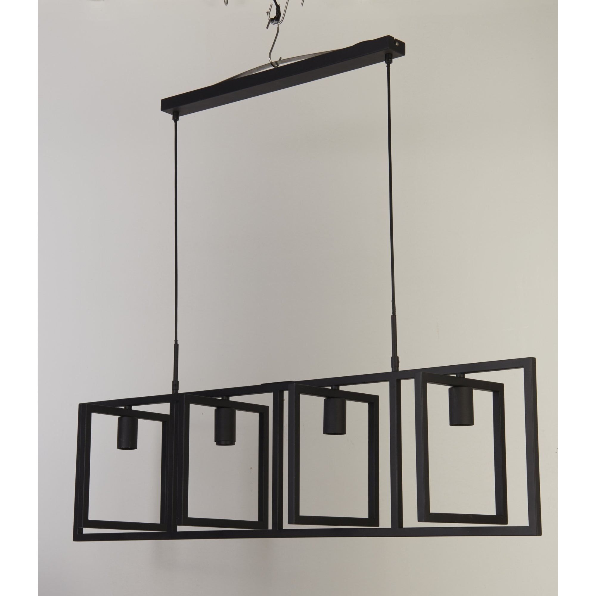 Searchlight Pickwick 4 Light Pendant - Matt Black Metal