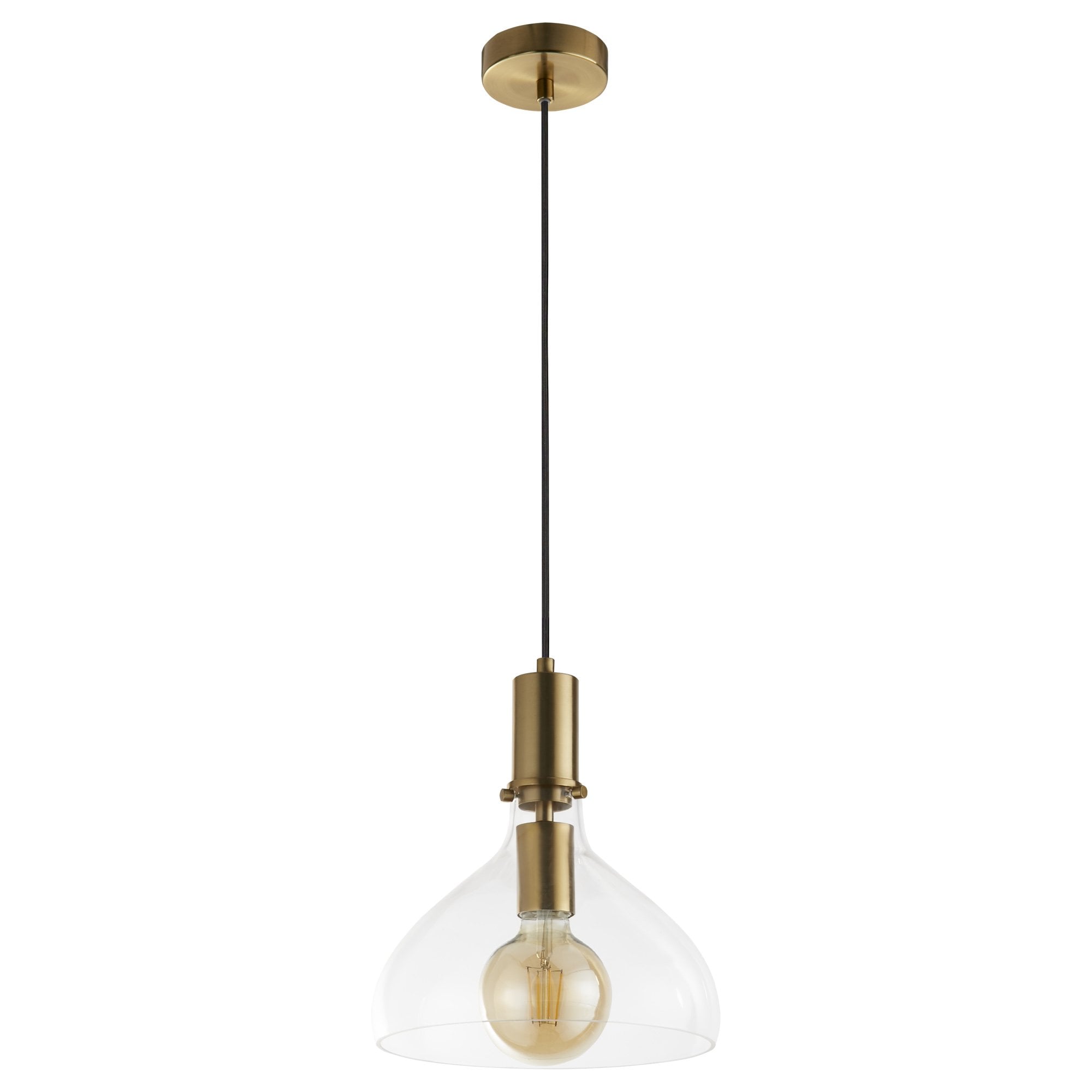 Searchlight Manesty Pendant - Brass Metal & Glass
