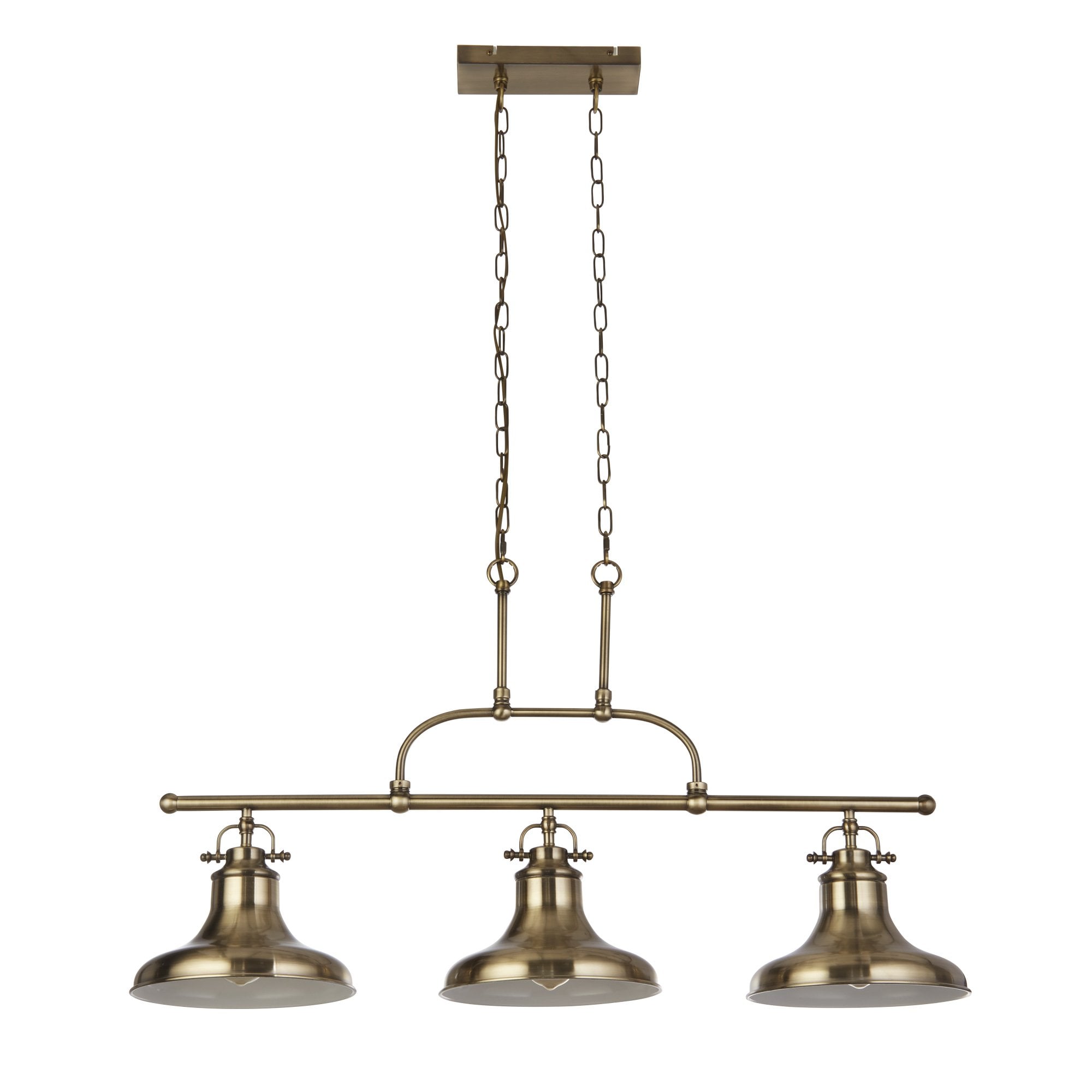 Searchlight Dale 3 Light Bar Pendant - Antique Brass Metal