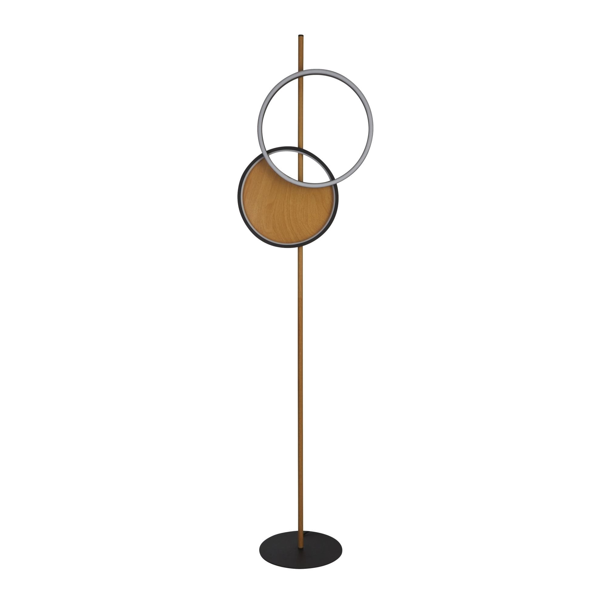 Searchlight Chambers Floor Lamp - Black Metal & Wood