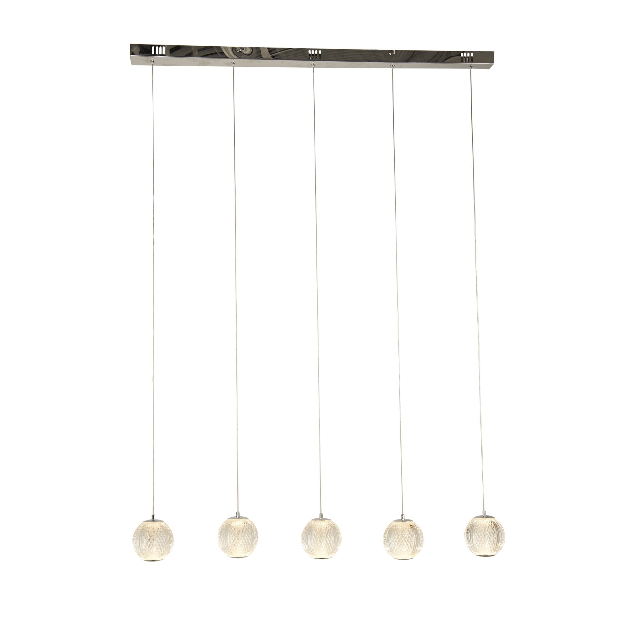 Searchlight Agnes 5 Light Bar Pendant - Chrome & Clear Acrylic