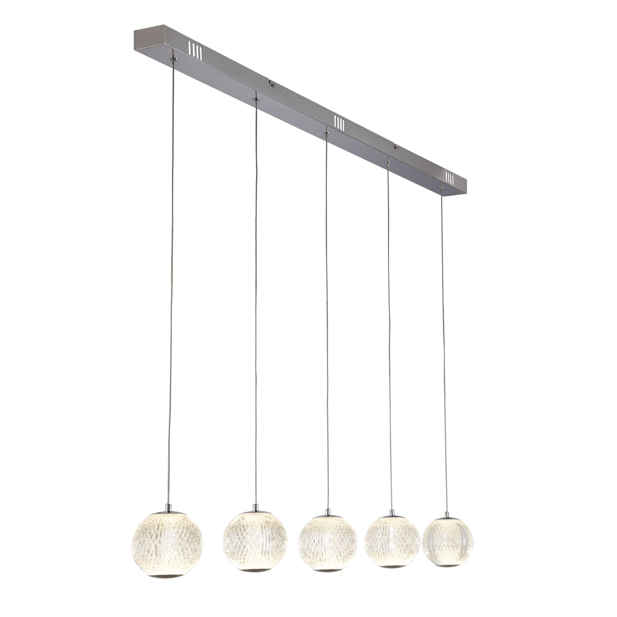 Searchlight Agnes 5 Light Bar Pendant - Chrome & Clear Acrylic