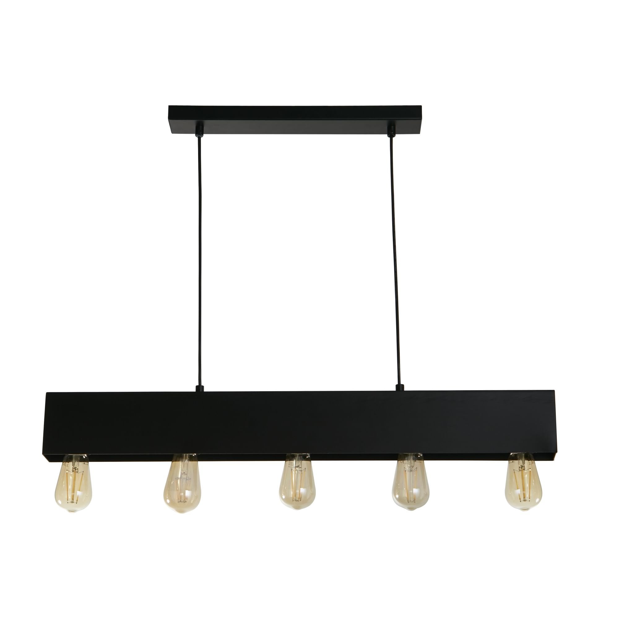 Searchlight Peet 5 Light Diner Bar Pendant - Matt Black