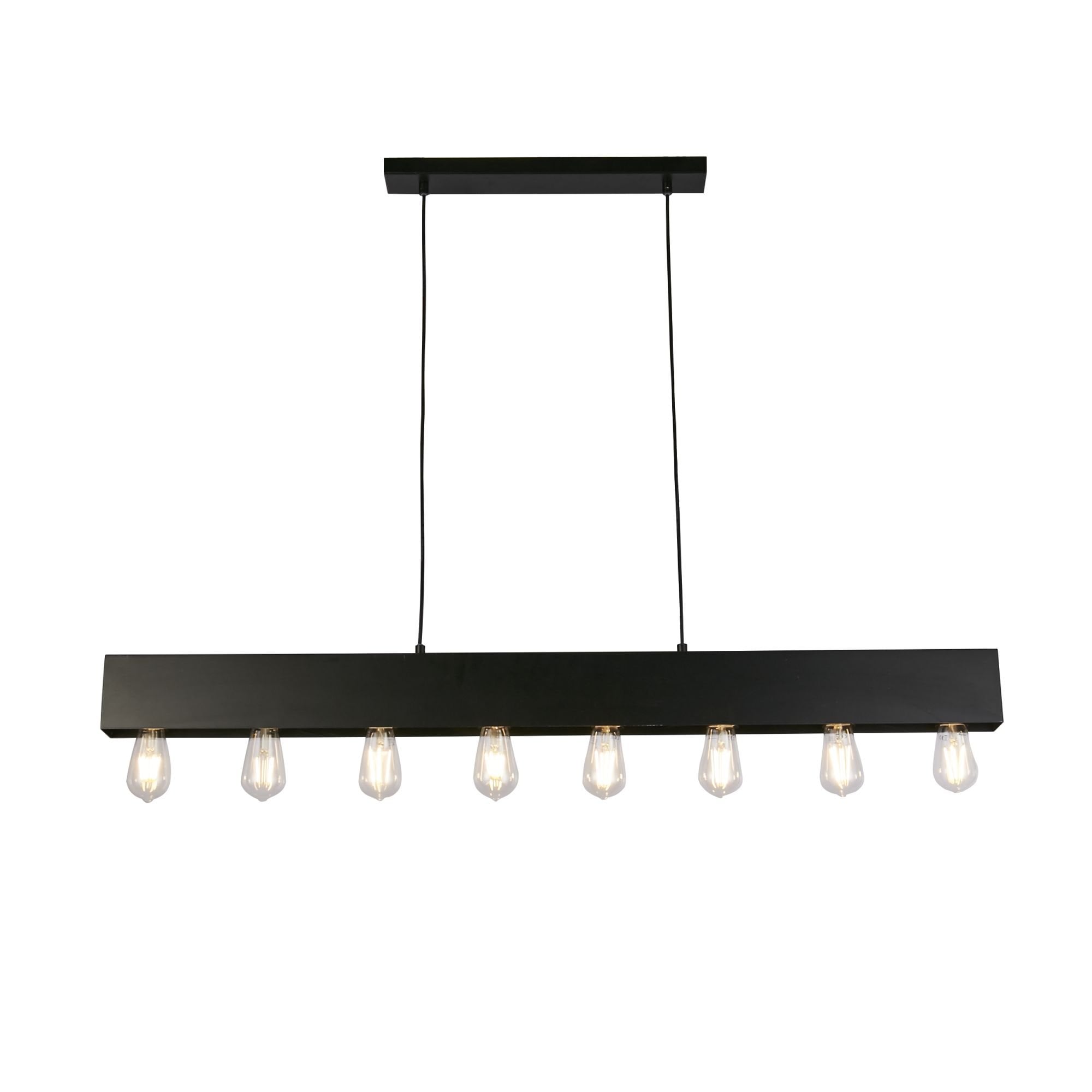 Searchlight Peet 8 Light Diner Bar Pendant - Matt Black
