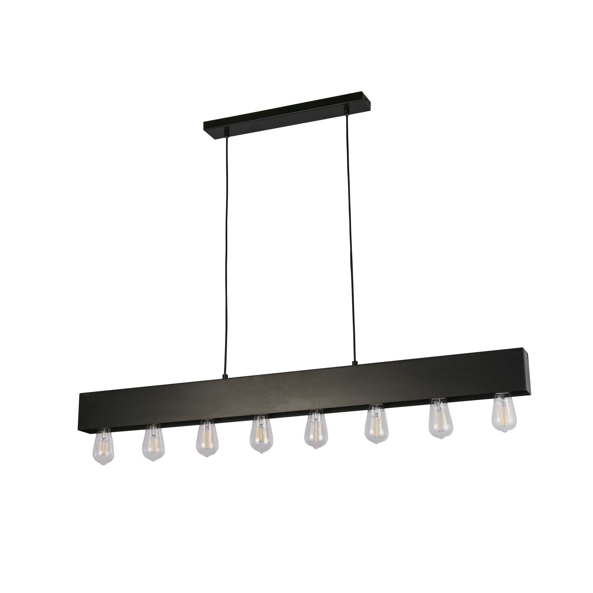 Searchlight Peet 8 Light Diner Bar Pendant - Matt Black