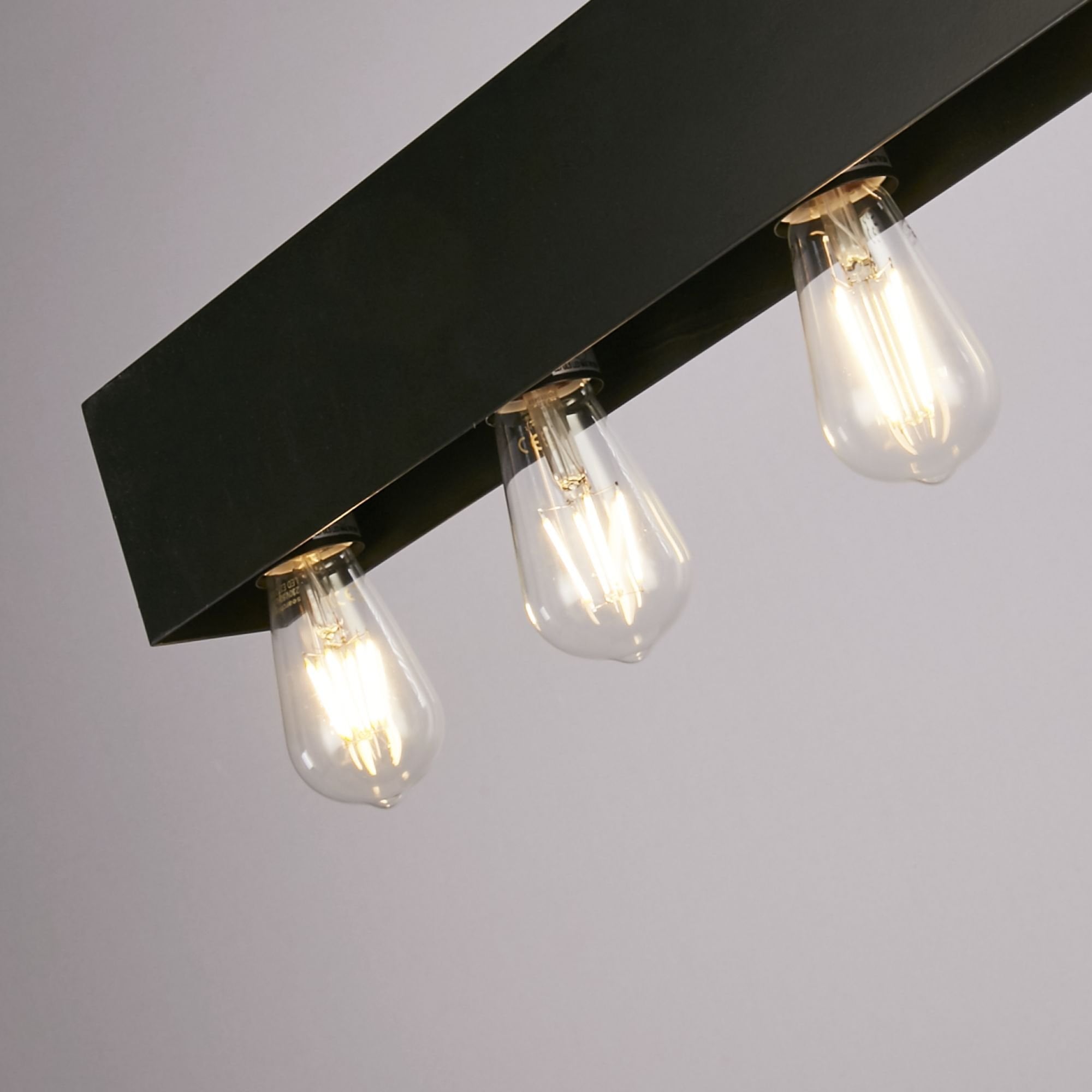 Searchlight Peet 8 Light Diner Bar Pendant - Matt Black