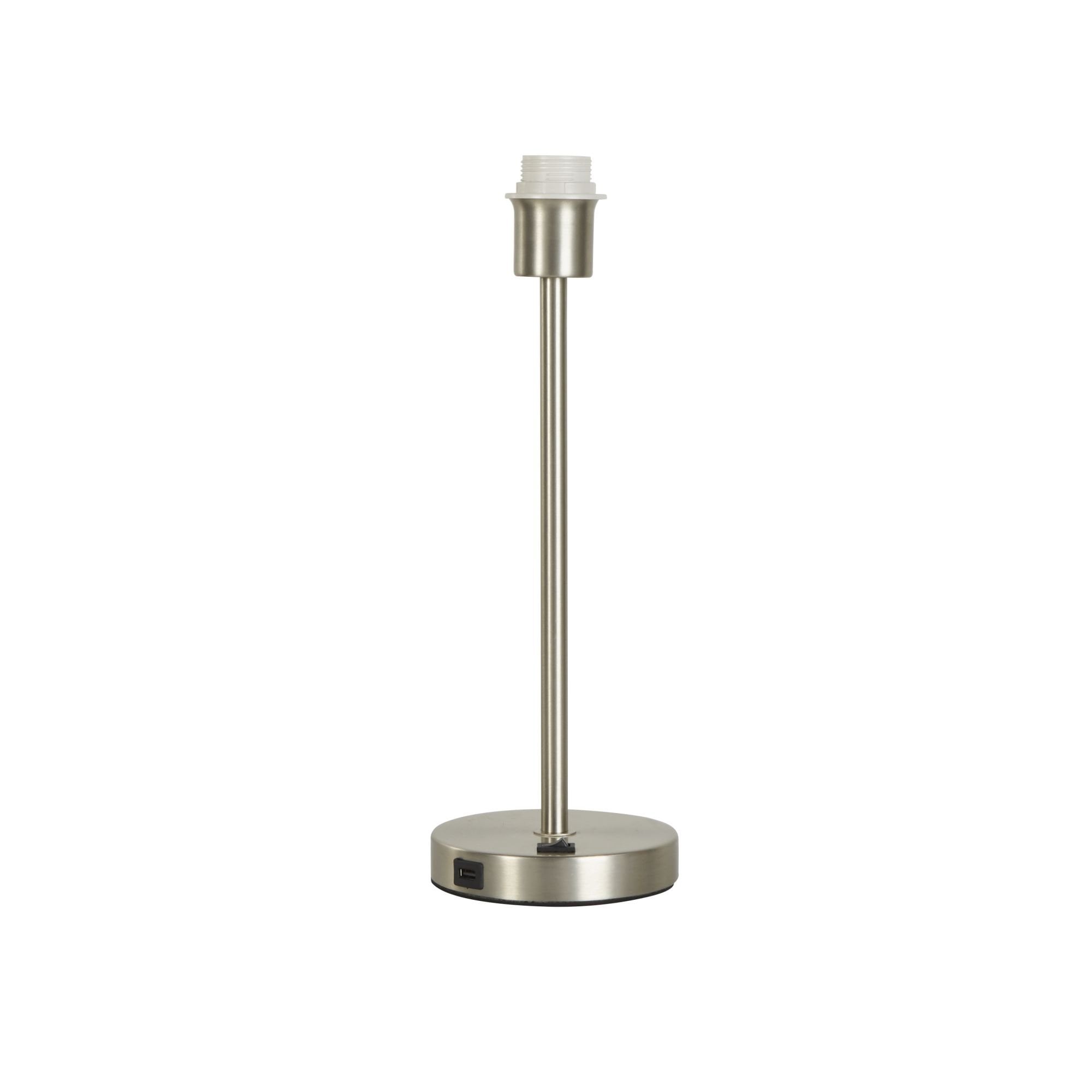 Searchlight Fairview USB Table Lamp Base - Satin Nickel - Base Only