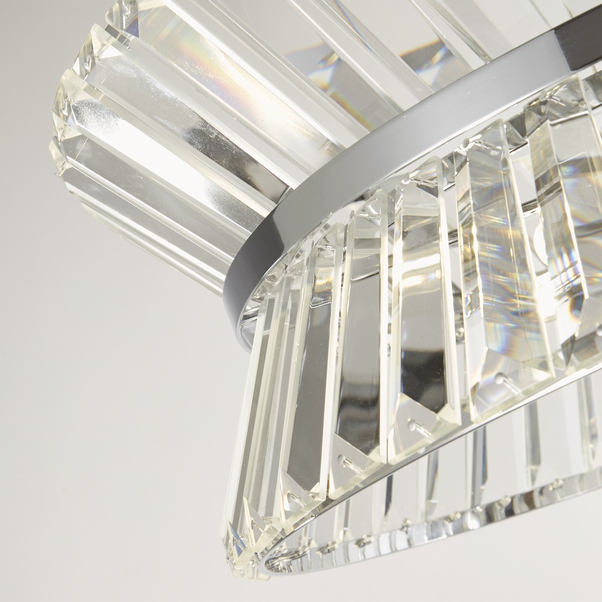 Searchlight Tetlow 7 Light Pendant/Semi-Flush - Chrome & Clear Crystal