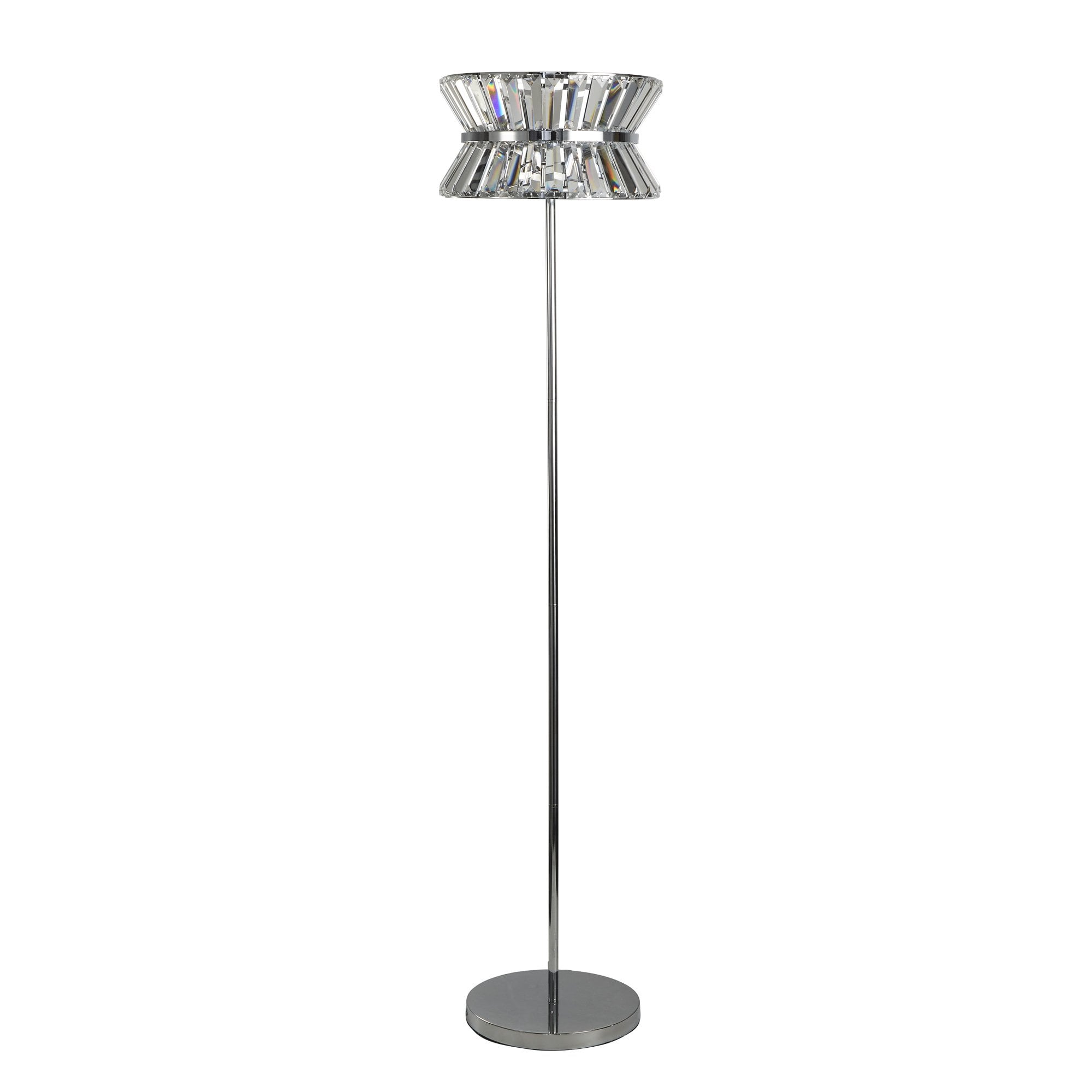 Searchlight Tetlow 3 Light Floor Lamp - Chrome & Clear Crystal