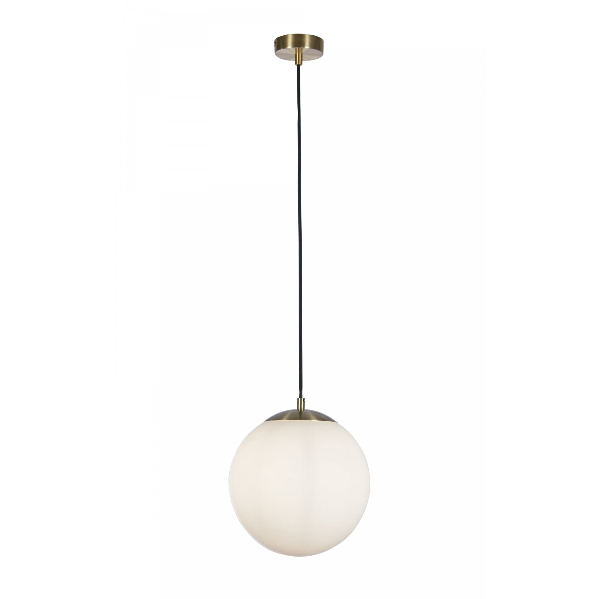 Searchlight Audley II 33cm Pendant - Satin Brass & Opal Glass