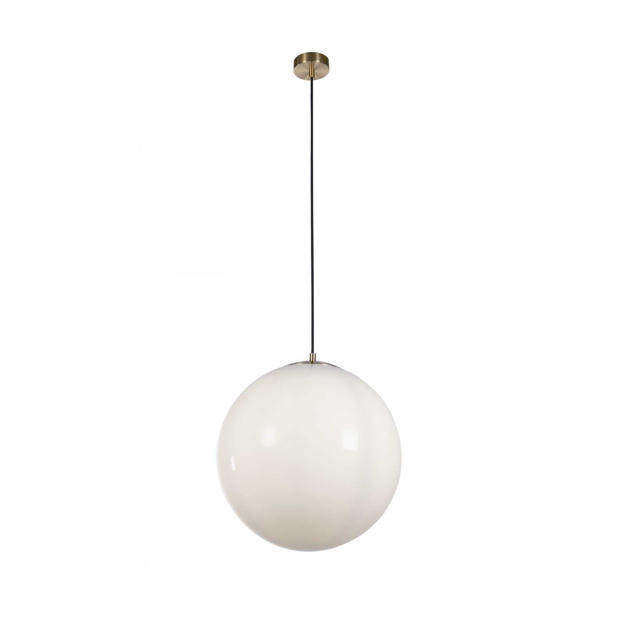 Searchlight Audley II 40cm Pendant - Satin Brass & Opal Glass
