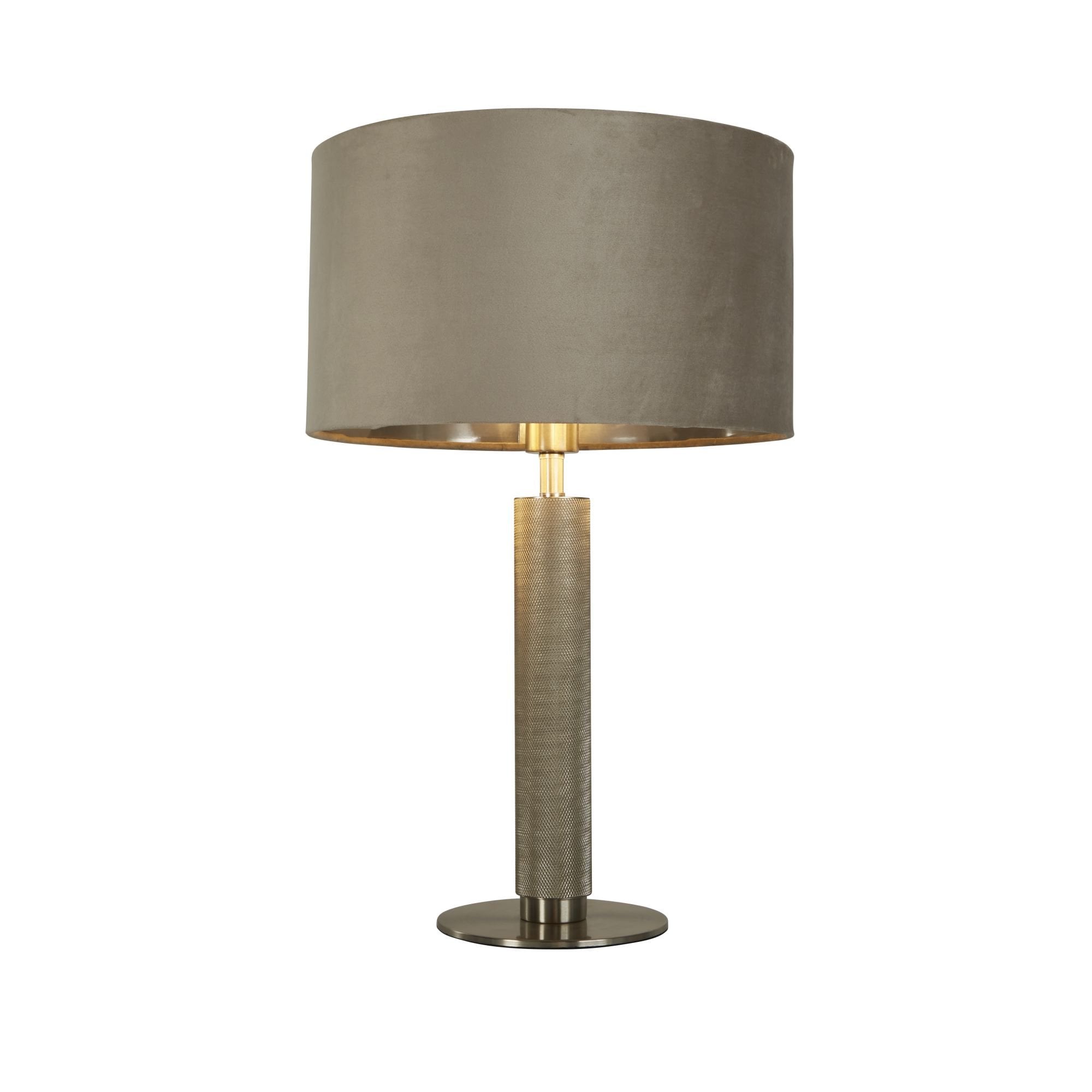 Searchlight Latimer Table Lamp Base - Knurled Silver - Base Only