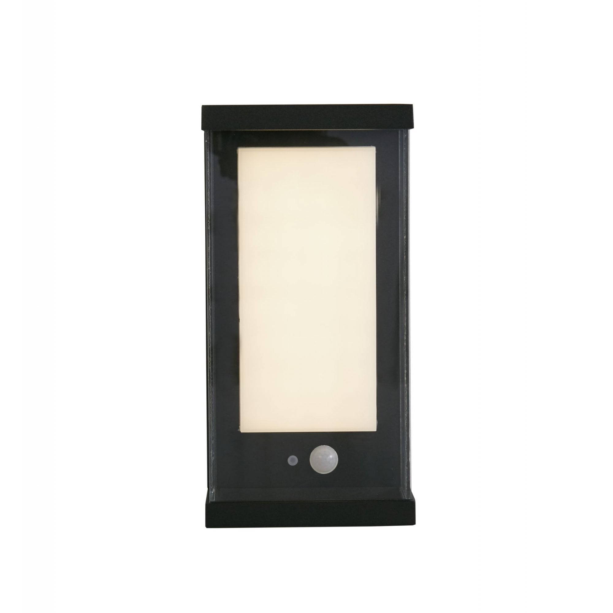 Searchlight Argyle Solar Outdoor Wall Light with PIR - Black & White Polycarbonate