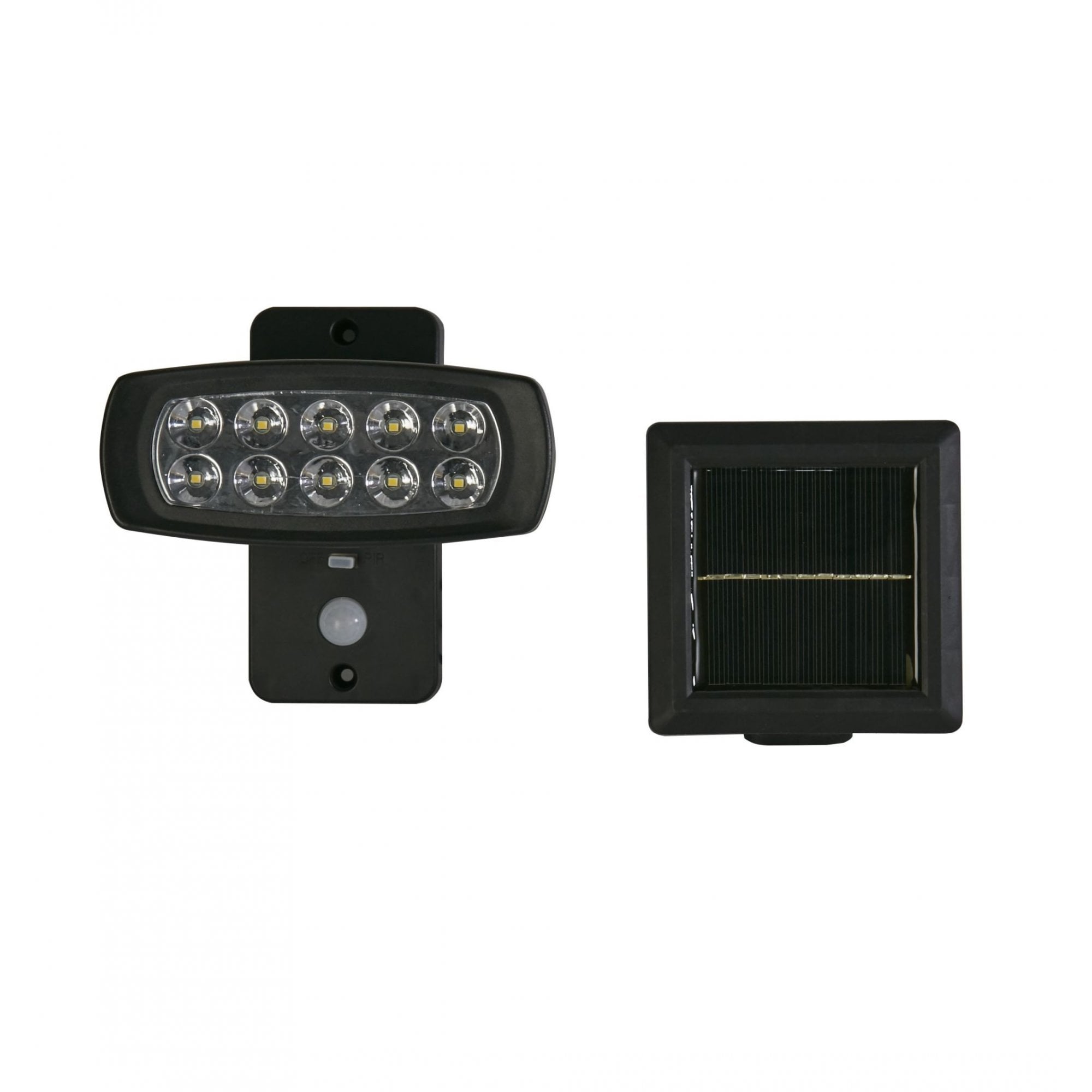 Searchlight Cairo Solar Outdoor Wall Light with PIR - Black & White Polycarbonate