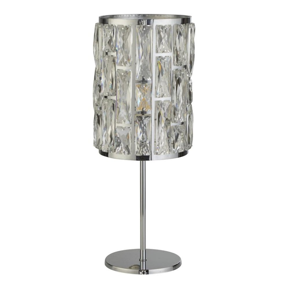 Searchlight Becket Table Lamp - Chrome & Crystal Glass