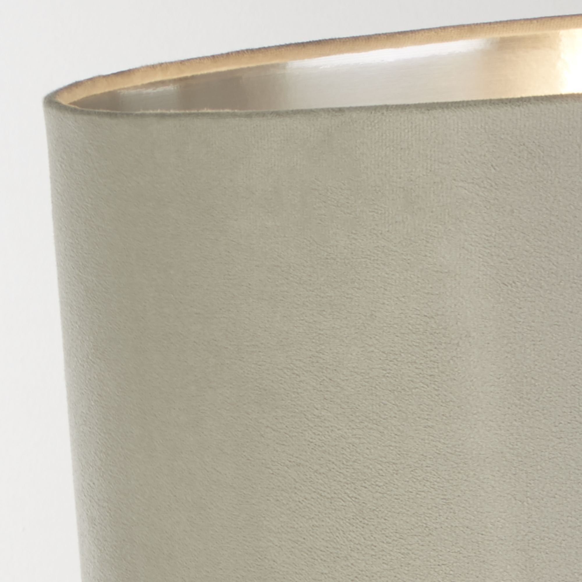 Searchlight Sarah Table Lamp - Crystal, Satin Nickel & Grey Velvet