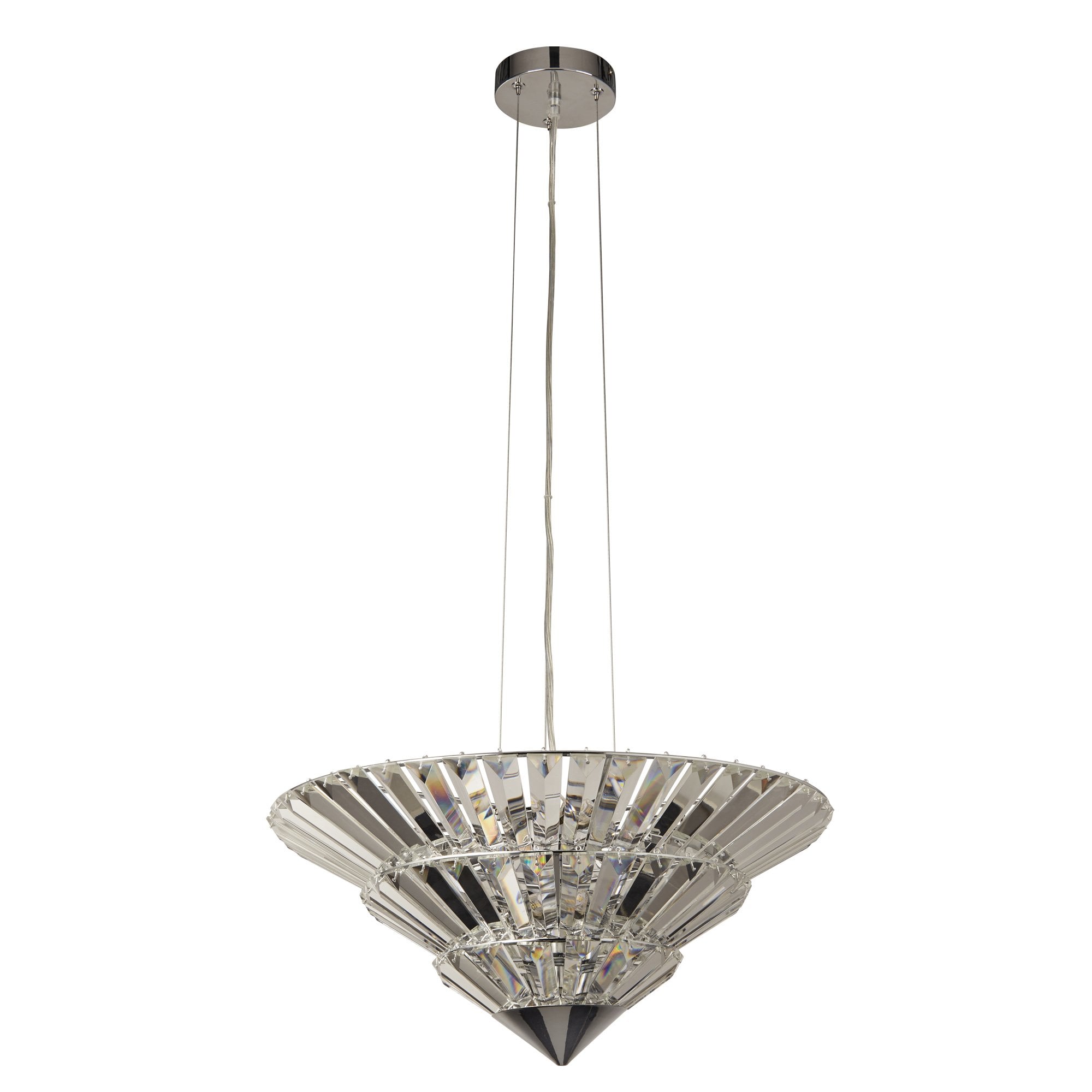 Searchlight Sandbeck 8 Light Pendant To Flush - Chrome & Clear Crystal