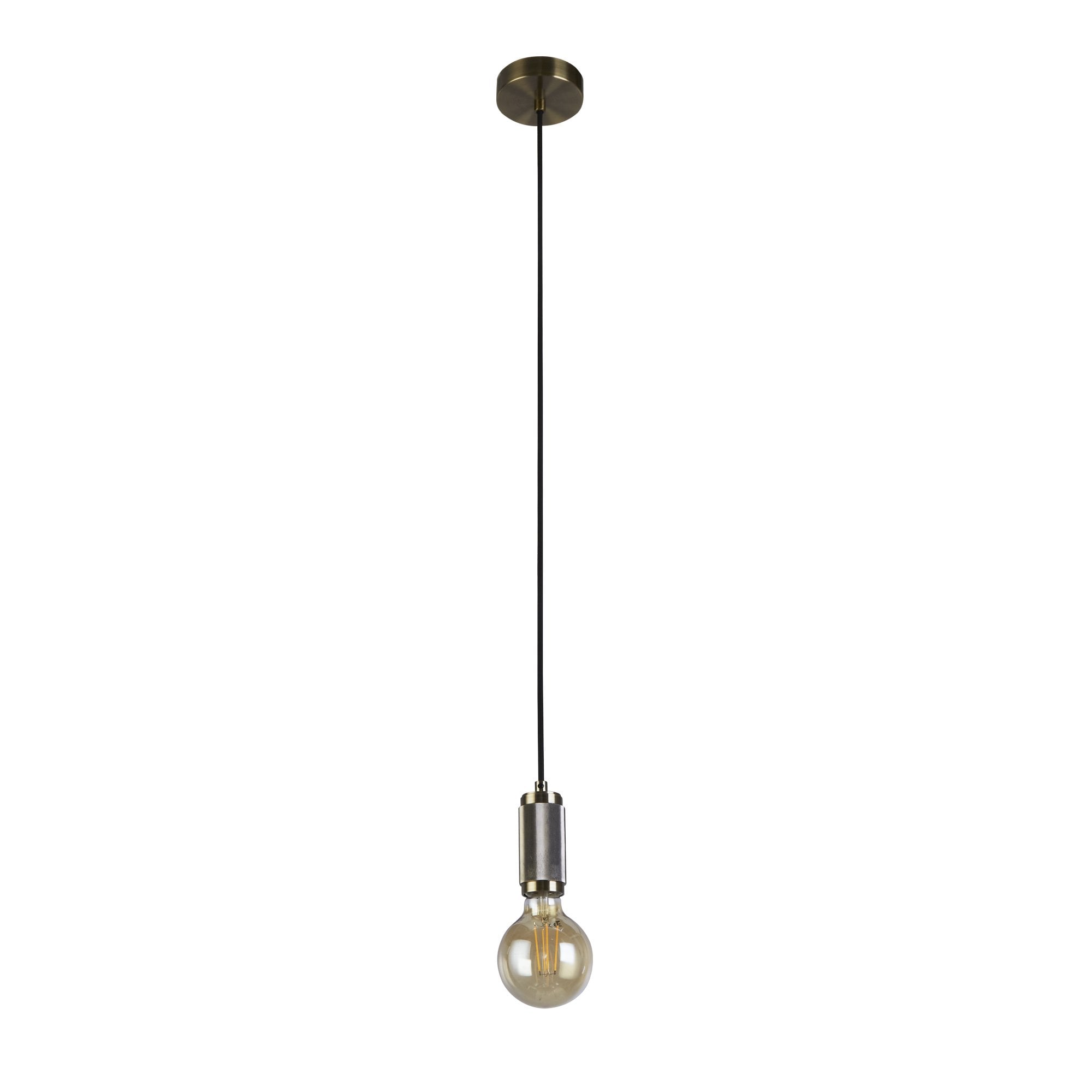 Searchlight Suspension Cable - Antique Brass & Braided Cable