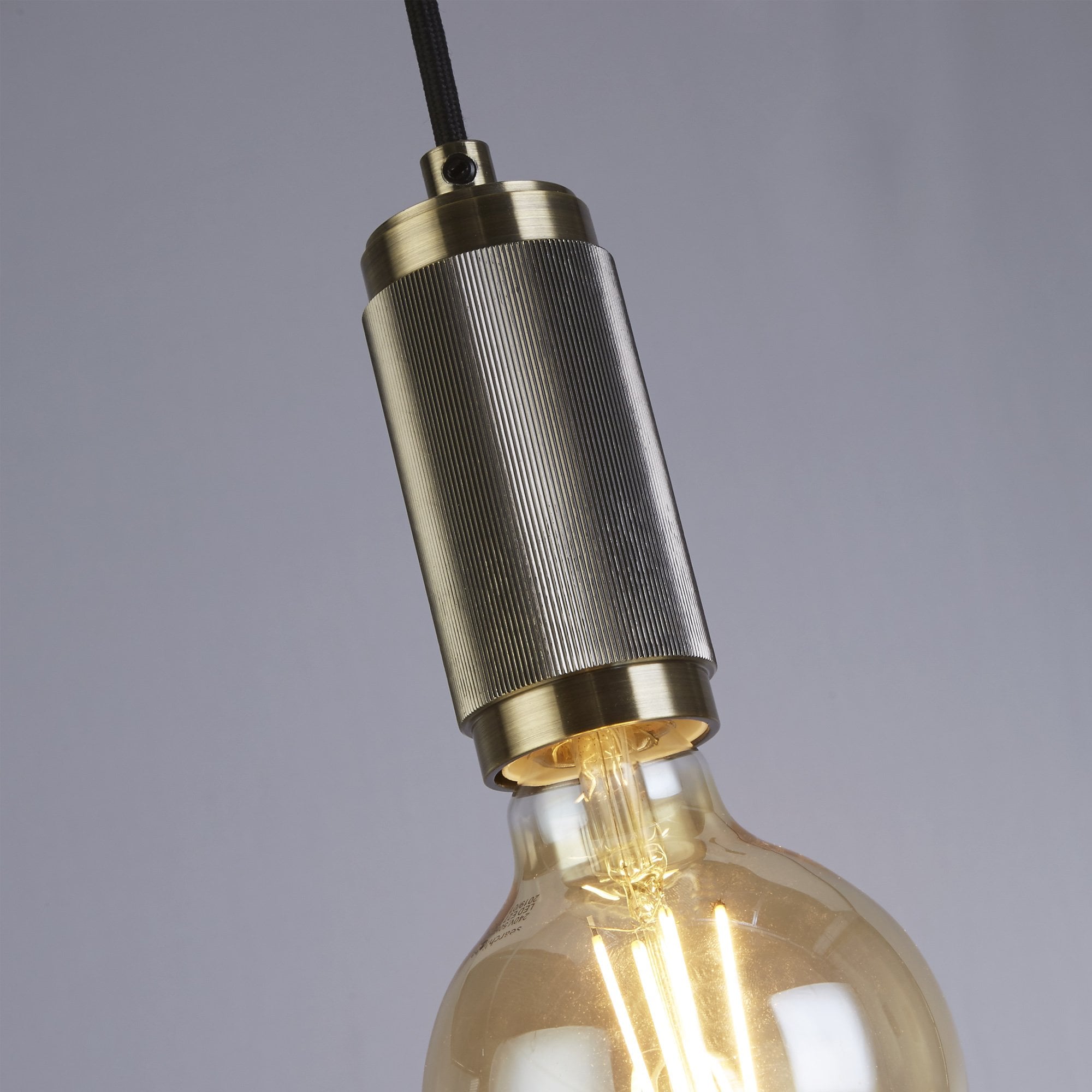 Searchlight Suspension Cable - Antique Brass & Braided Cable