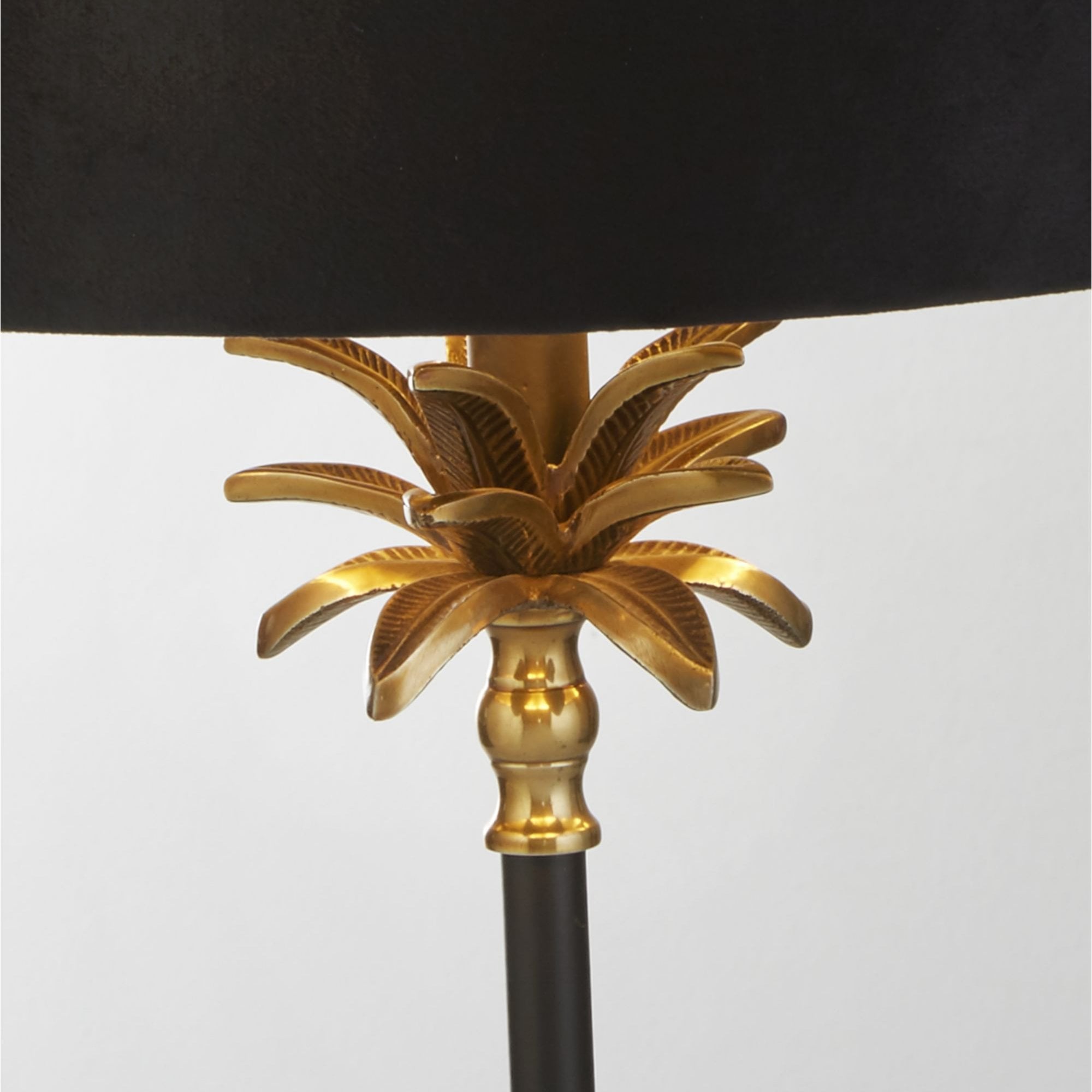 Searchlight Paisley Table Lamp - Black, Antique Brass & Black Shade