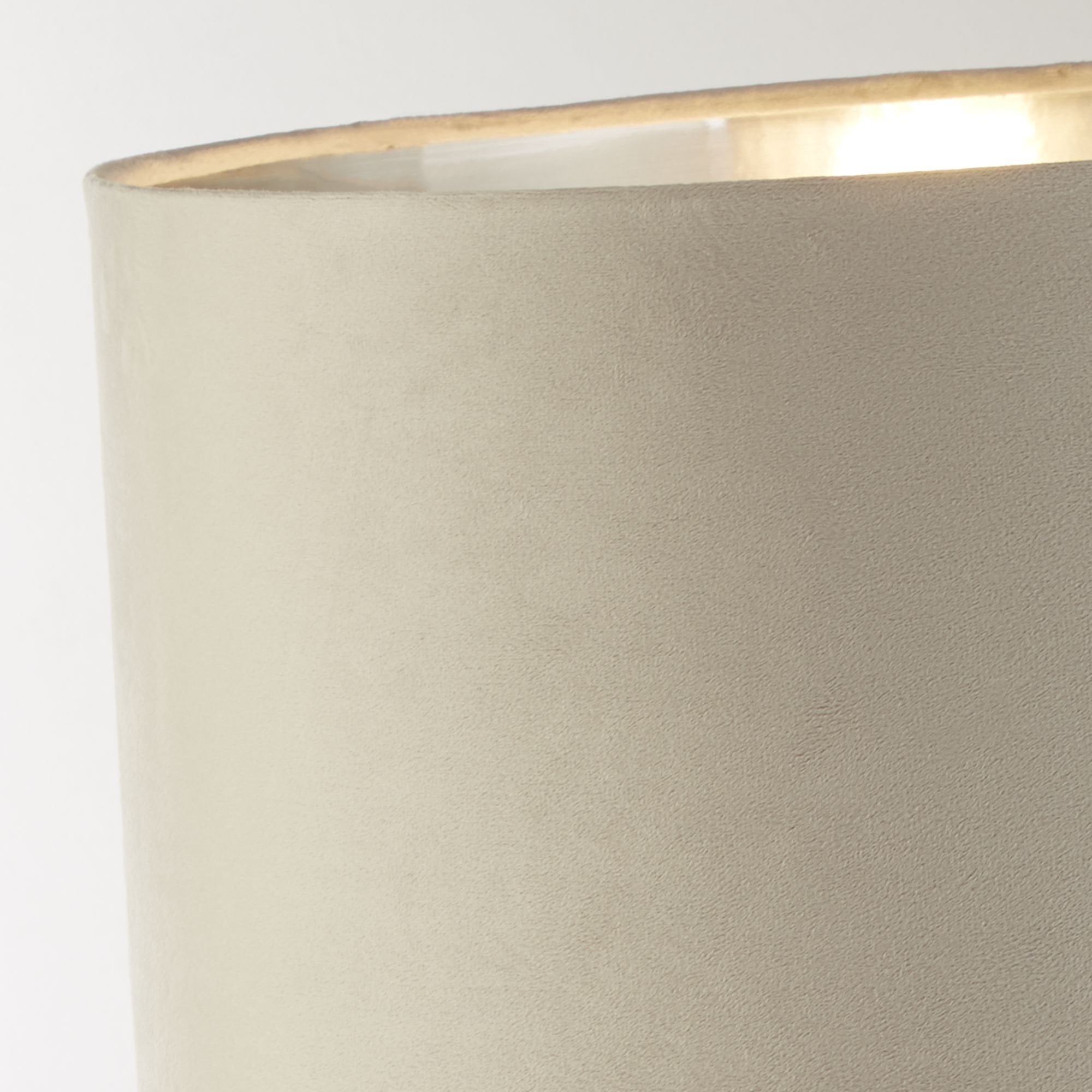 Searchlight Woodside Table Lamp - Chrome & Taupe Velvet Shade