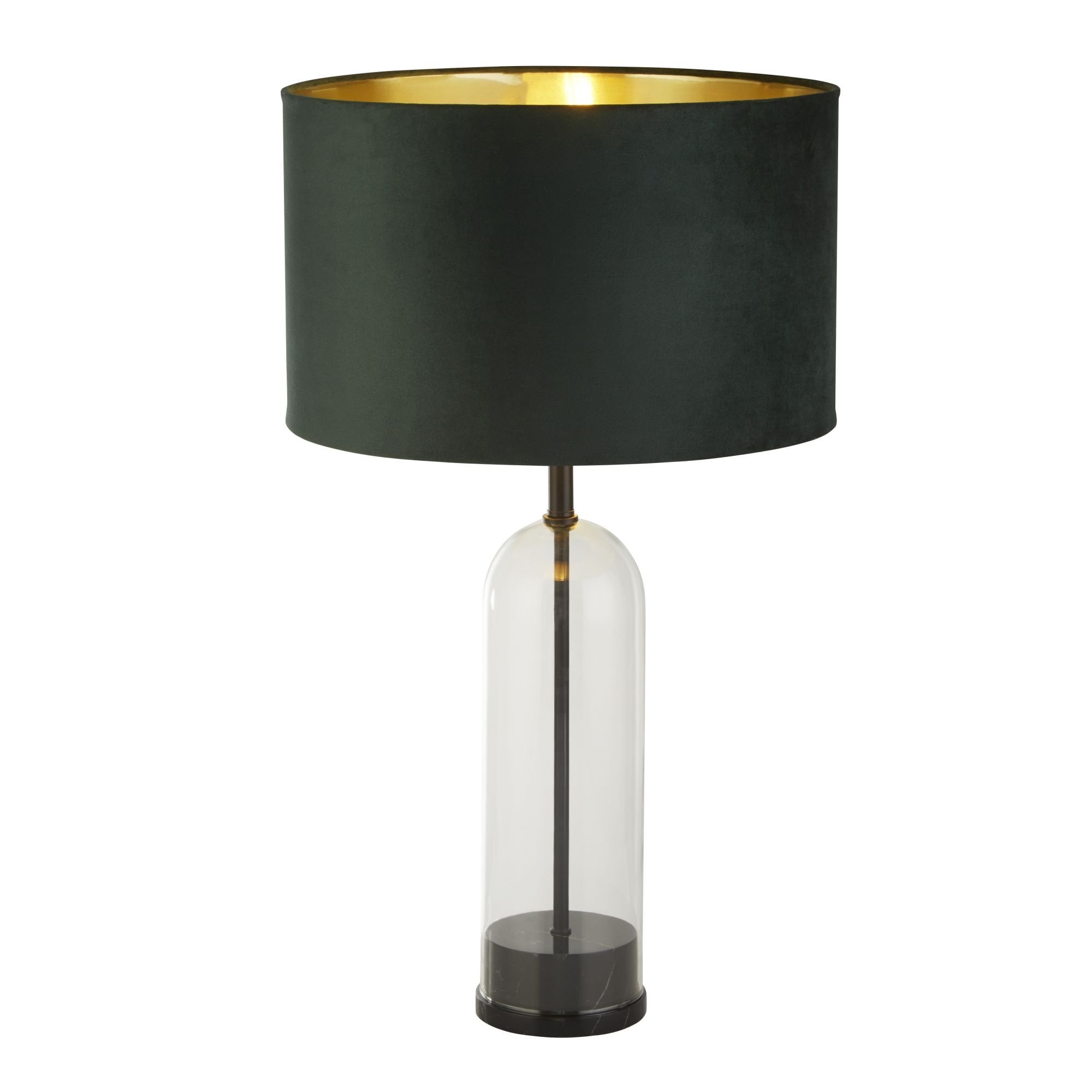 Searchlight Owen Table Lamp Base - Black, Marble & Glass - Base Only