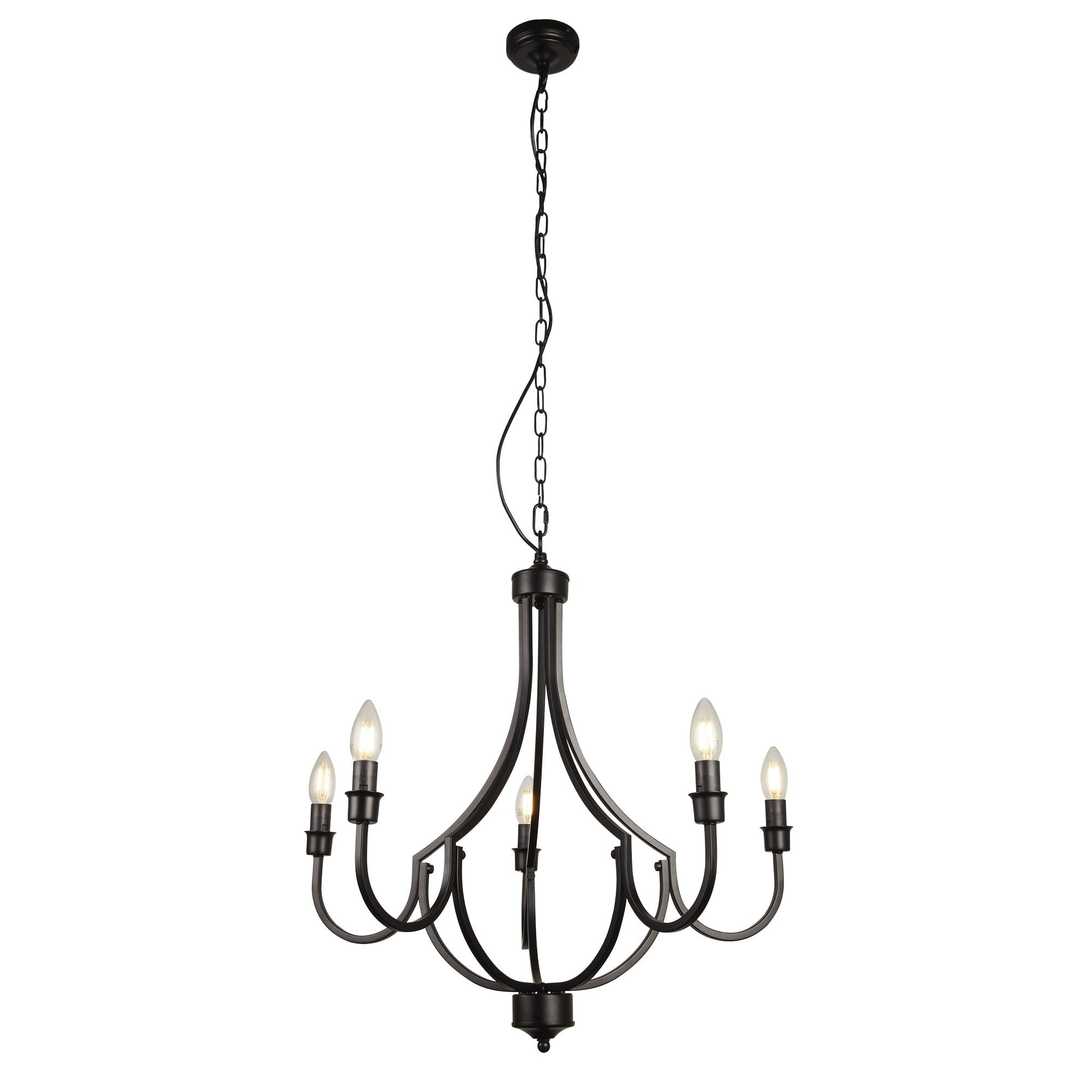Searchlight Lansdowne 5 Light Pendant - Black