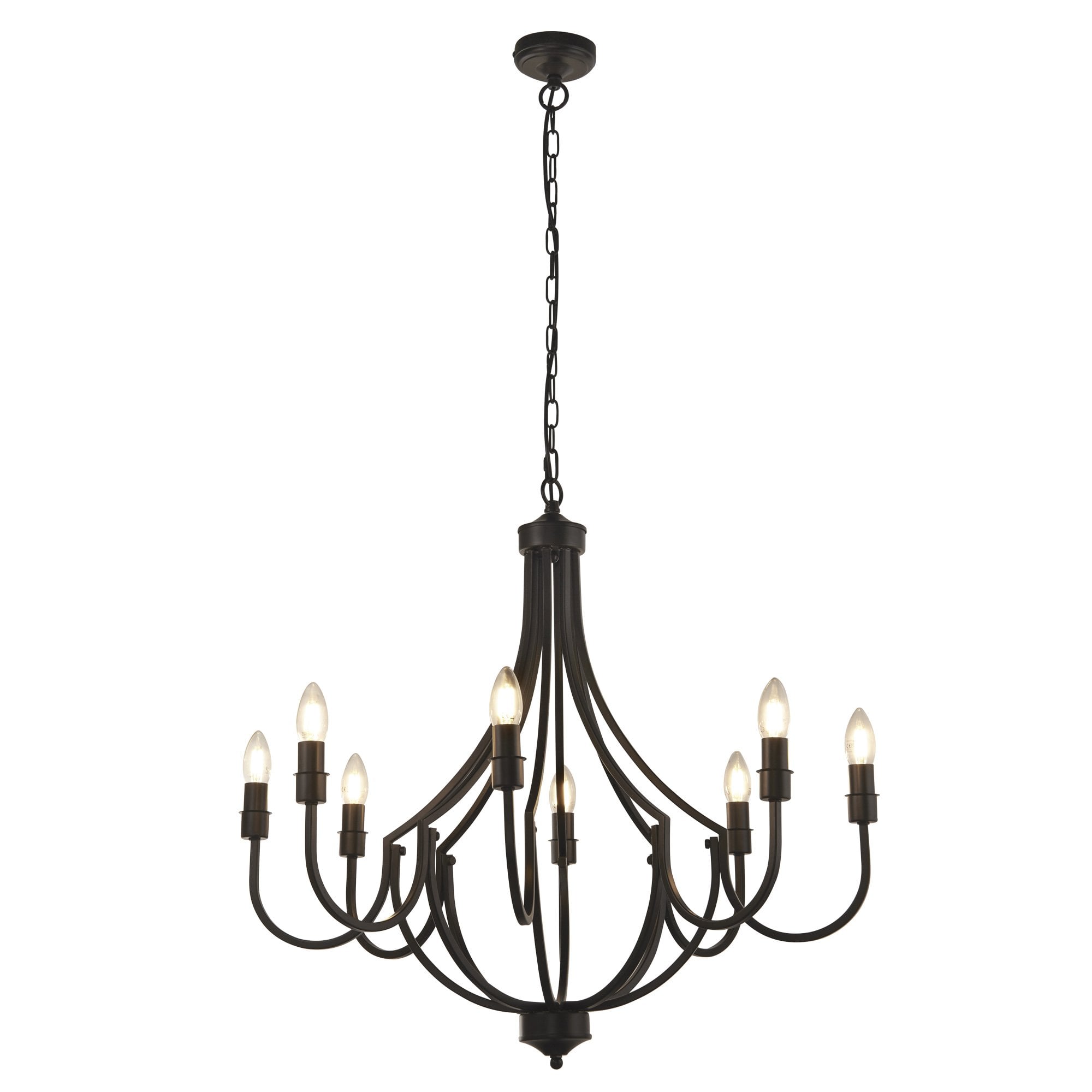 Searchlight Lansdowne 8 Light Pendant - Black