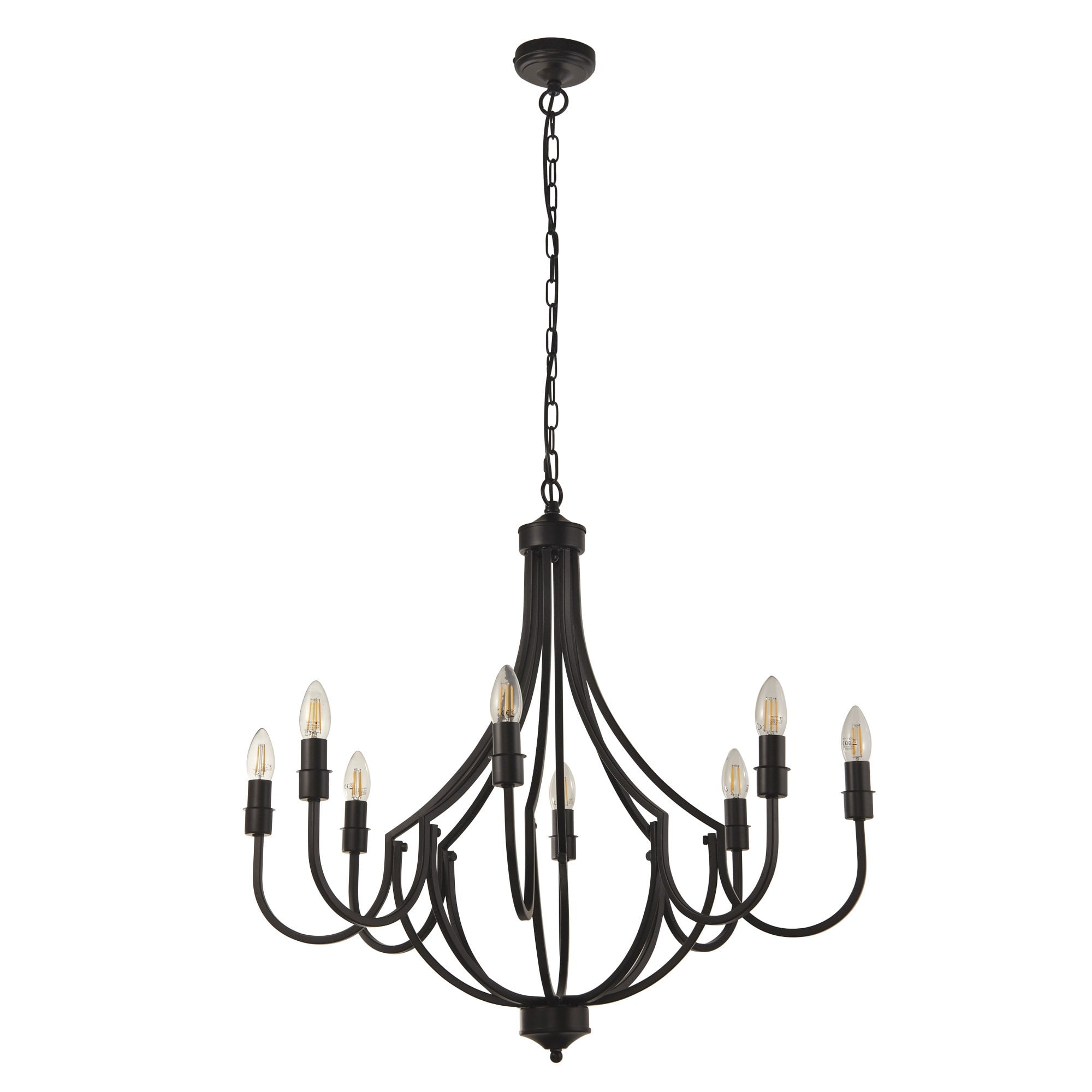 Searchlight Lansdowne 8 Light Pendant - Black