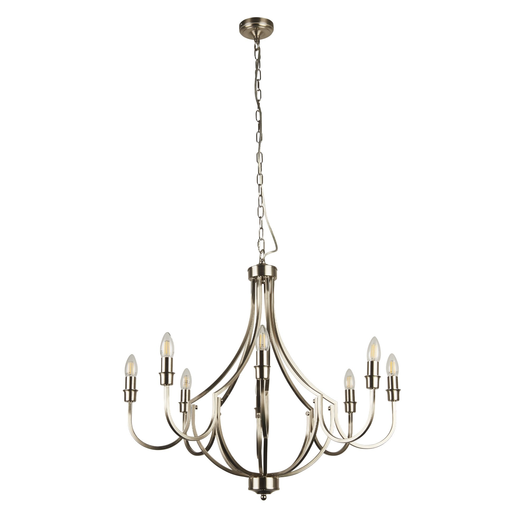 Searchlight Lansdowne 8 Light Pendant - Satin Silver