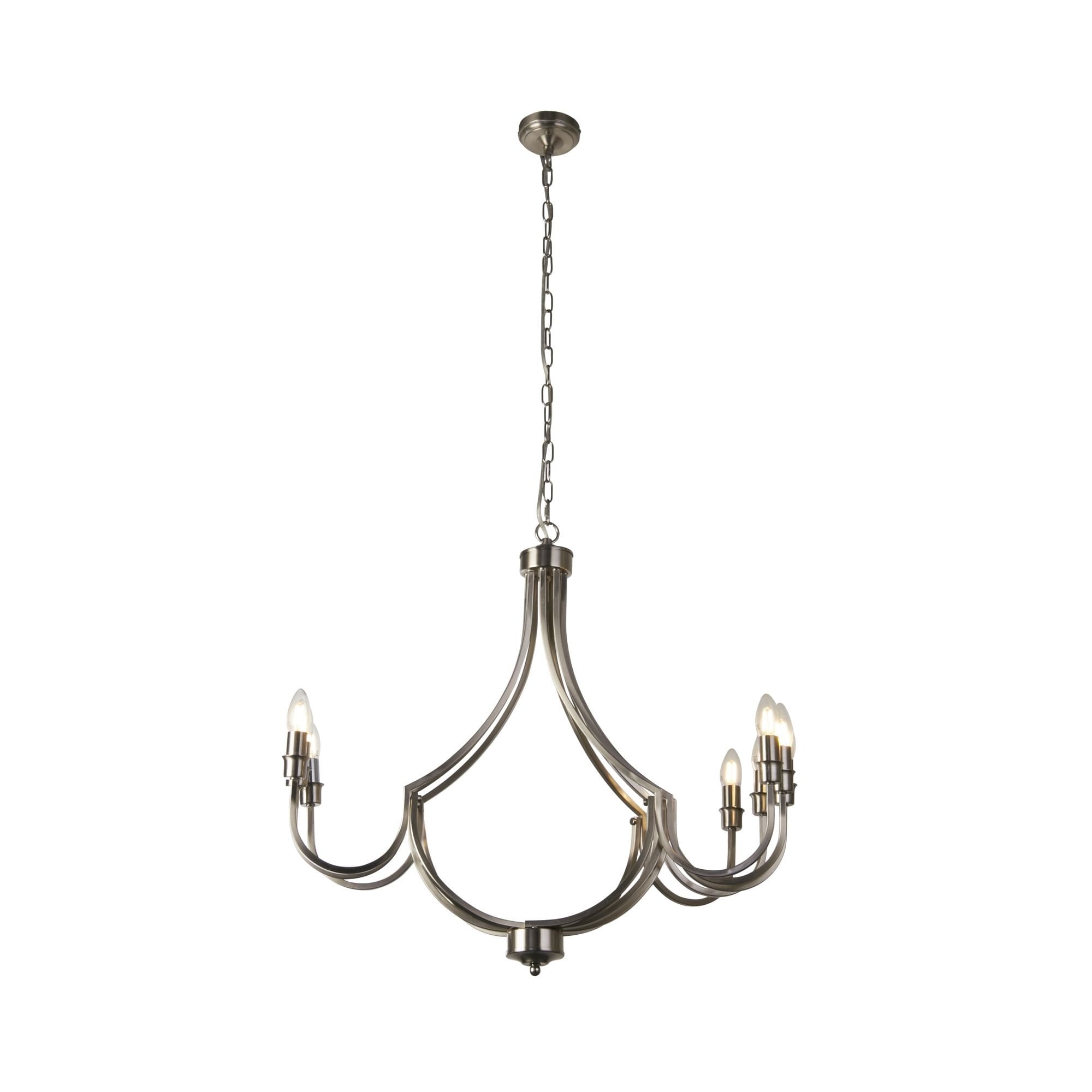 Searchlight Lansdowne 8 Light Pendant - Satin Silver