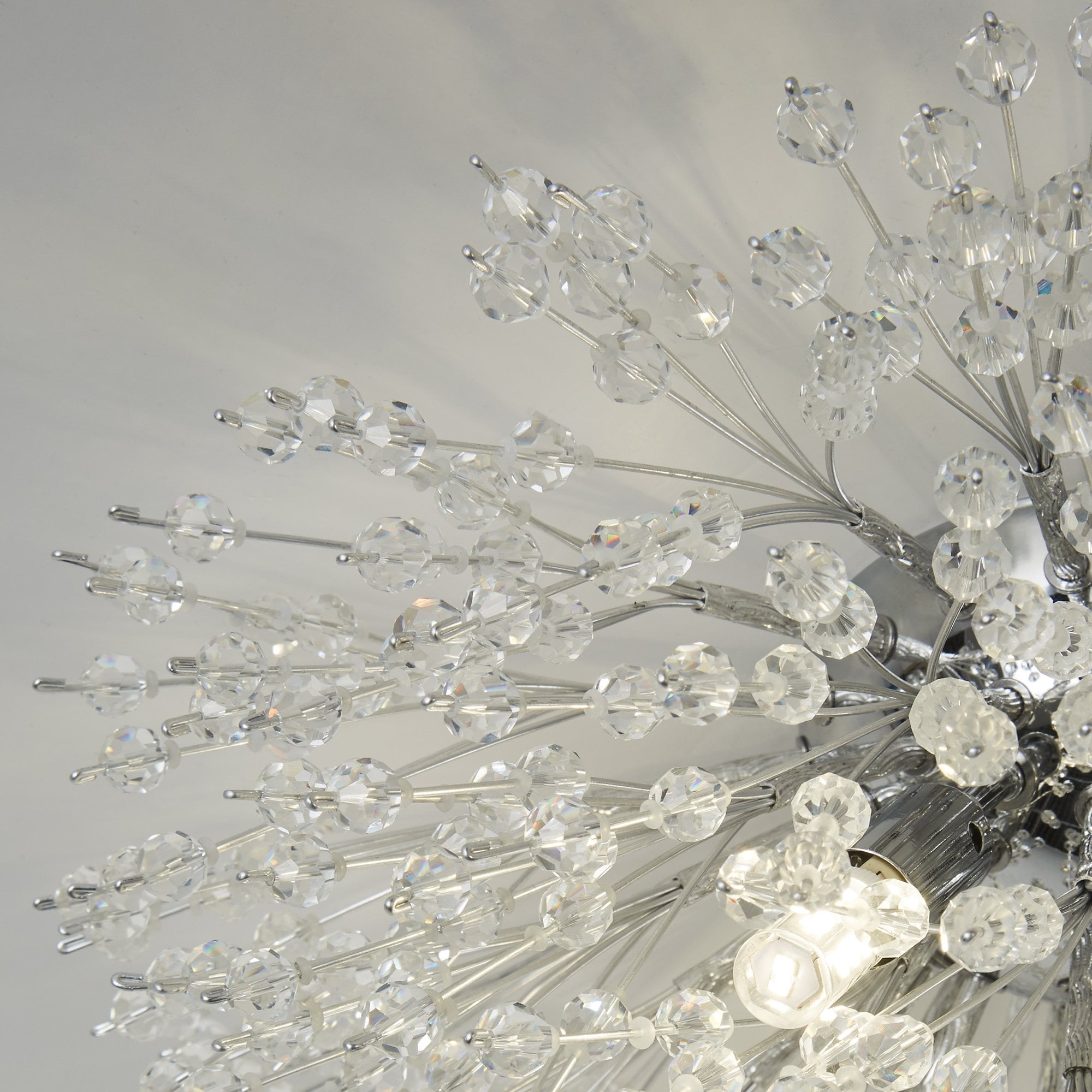 Searchlight Stevenson 4 Light Flush - Chrome & Glass Beads