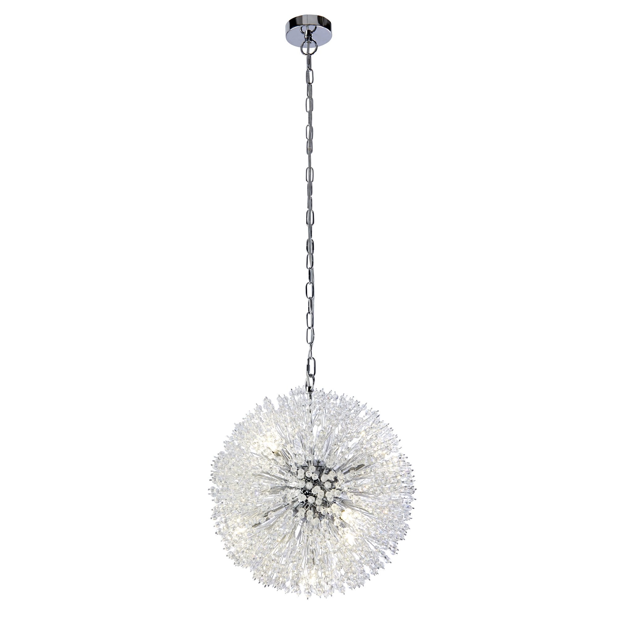 Searchlight Stevenson 7 Light Pendant - Chrome & Glass Beads
