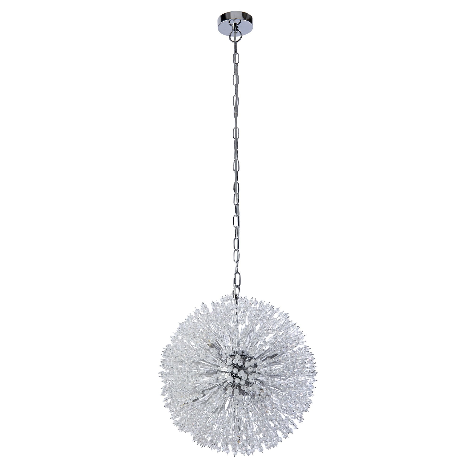 Searchlight Stevenson 7 Light Pendant - Chrome & Glass Beads