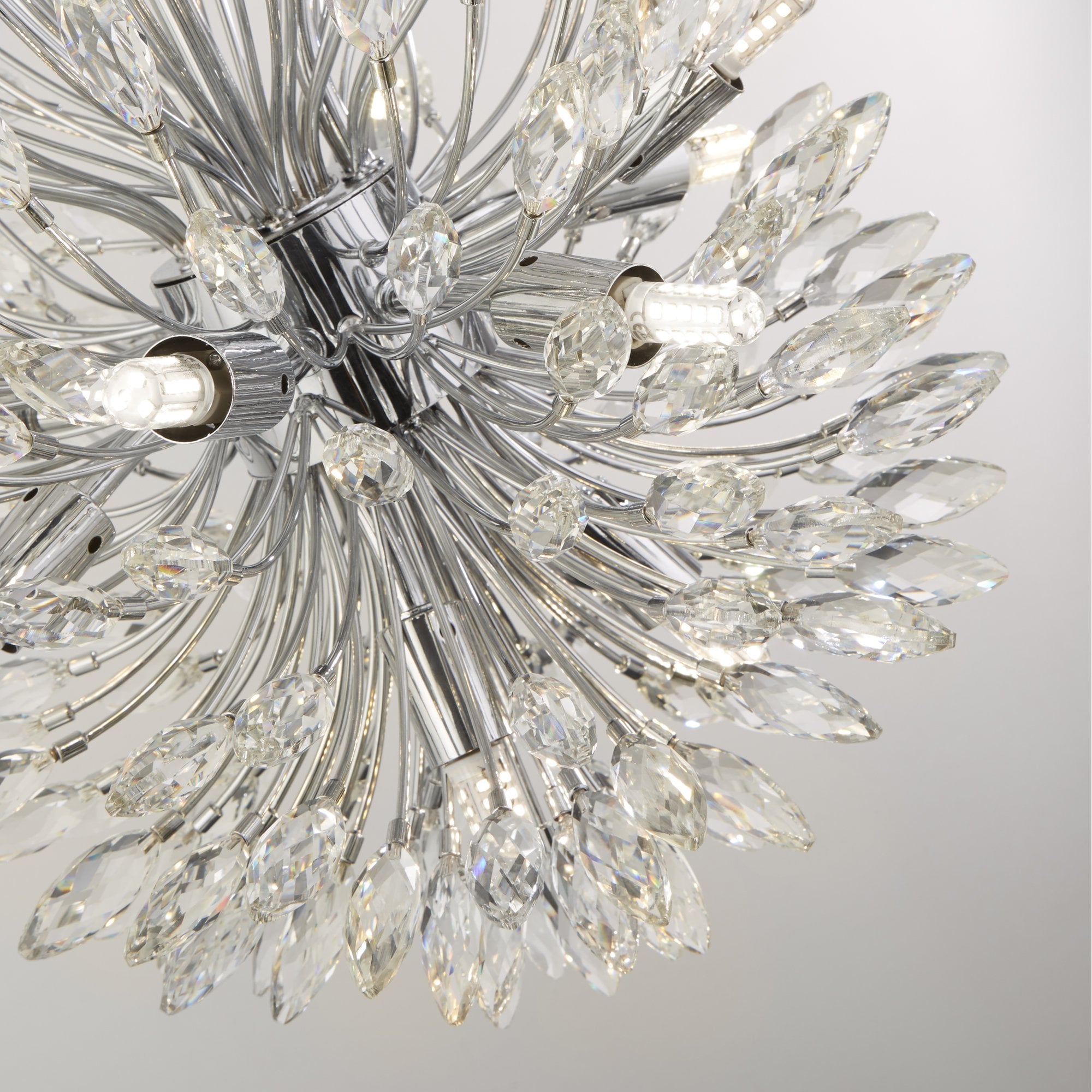 Searchlight Paradise 14 Light Pendant - Chrome & Crystal